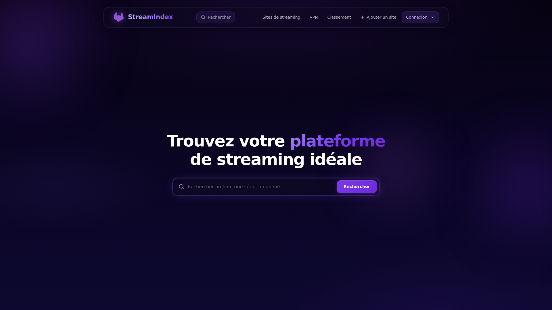 website screenshot of https://streamindex.space/