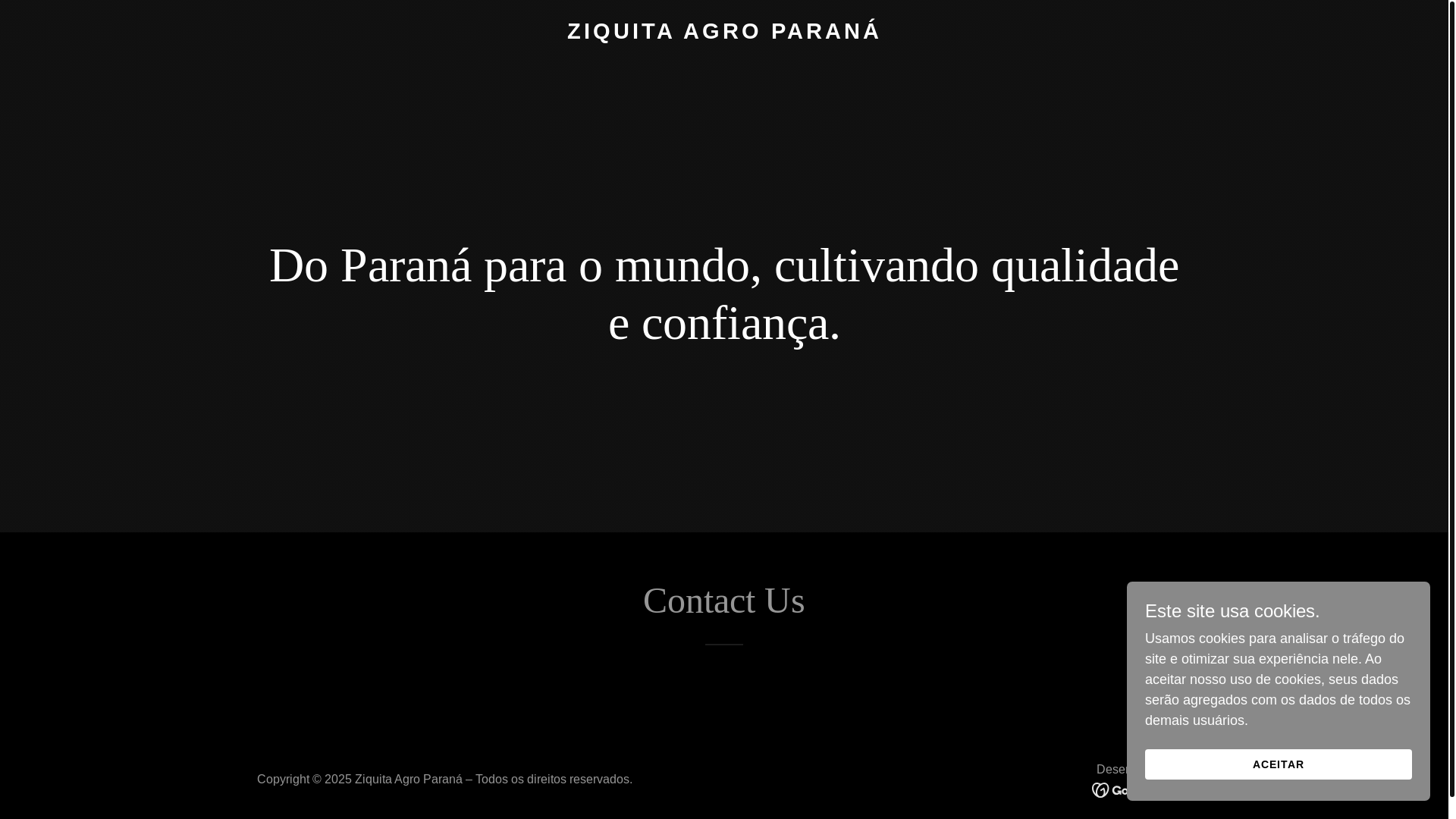 website screenshot of https://ziquitaagroparana.com.br/