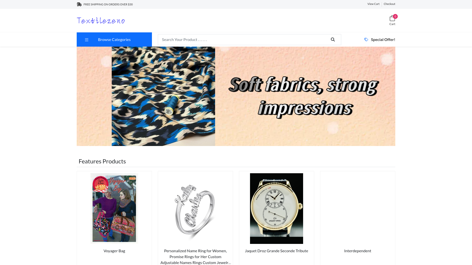 website screenshot of https://textilezeno.com