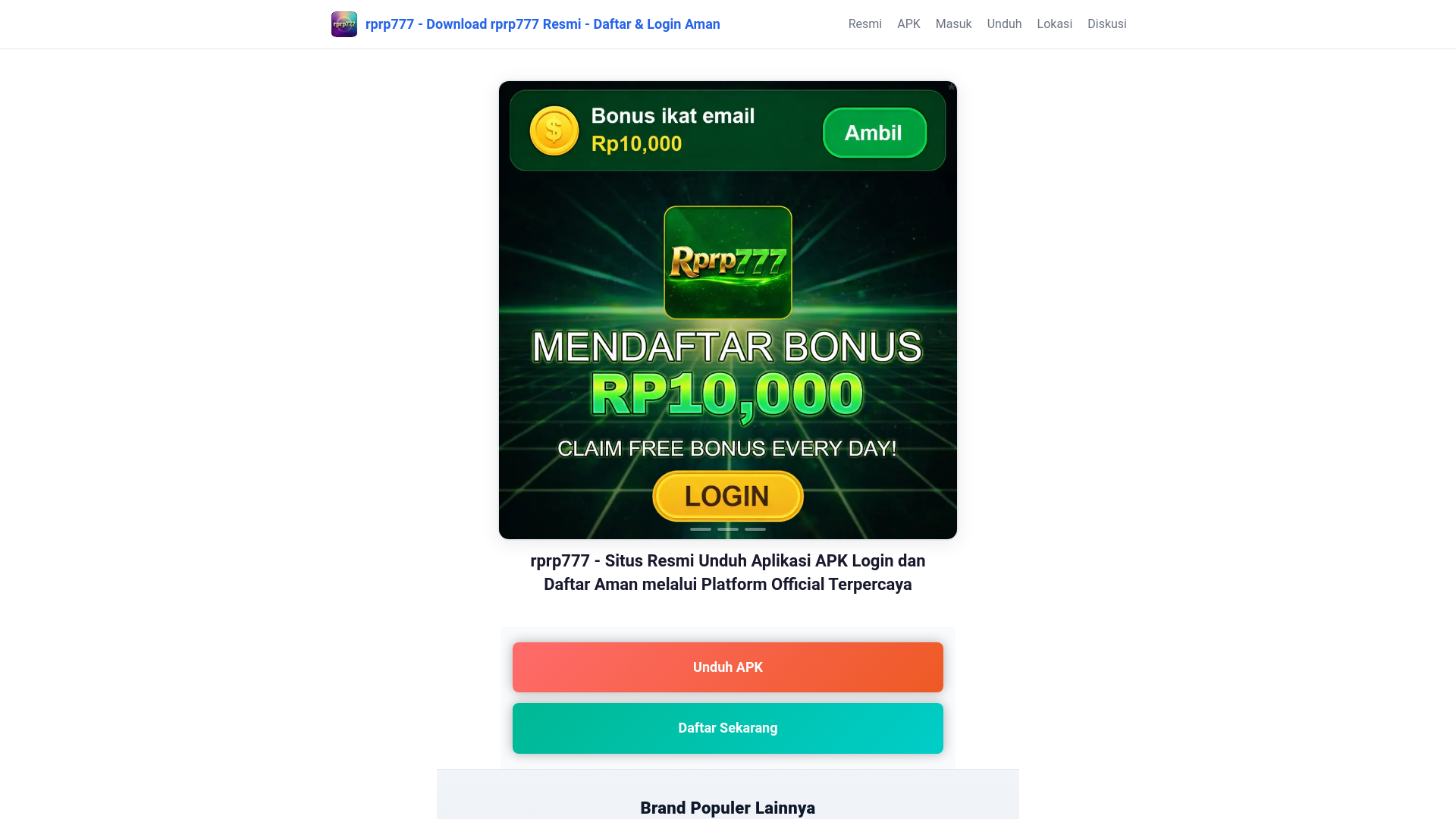 website screenshot of https://rprp777aplikasi.com/