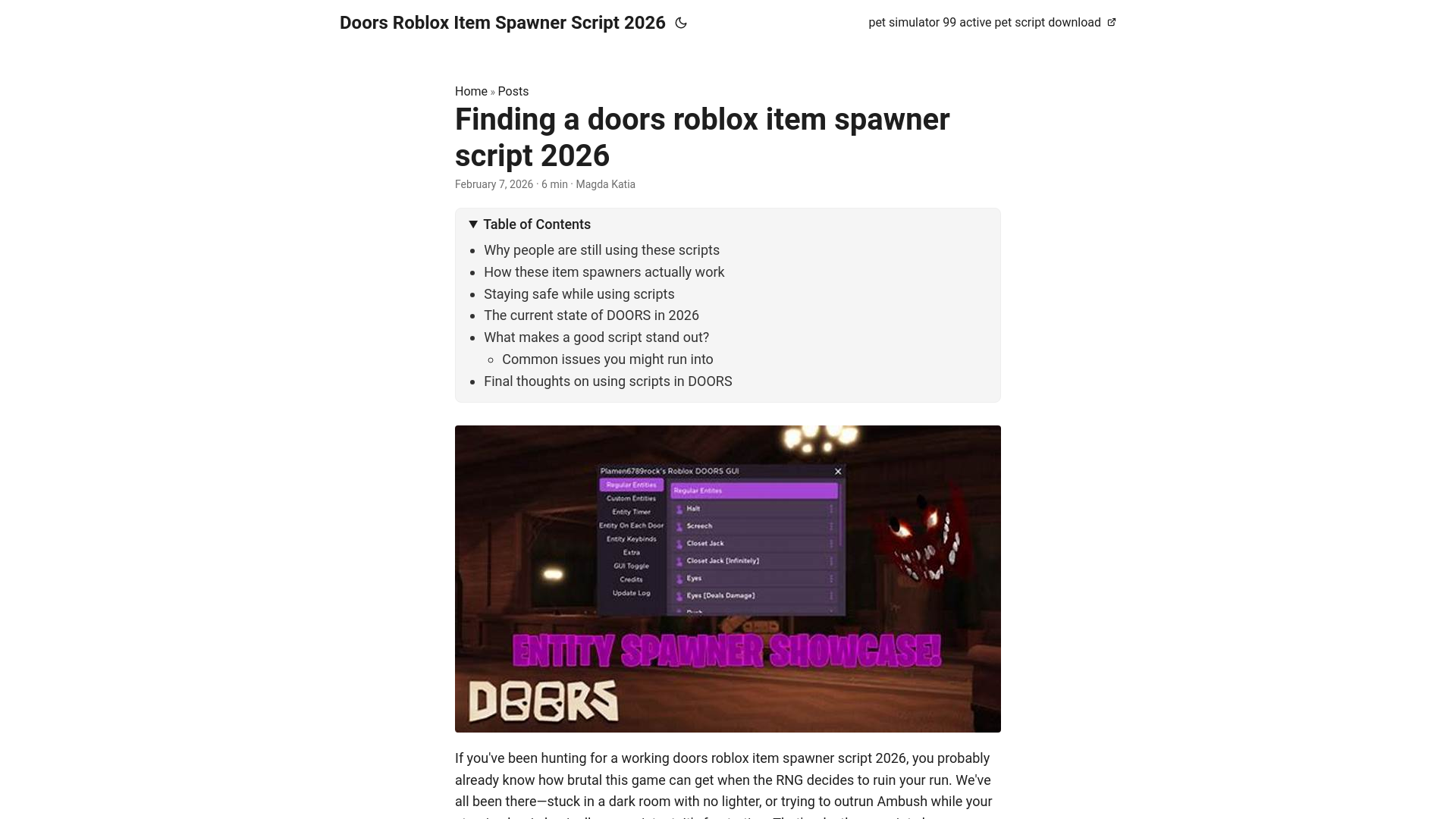 website screenshot of https://doors-roblox-item-spawner-script-2026.pages.dev/