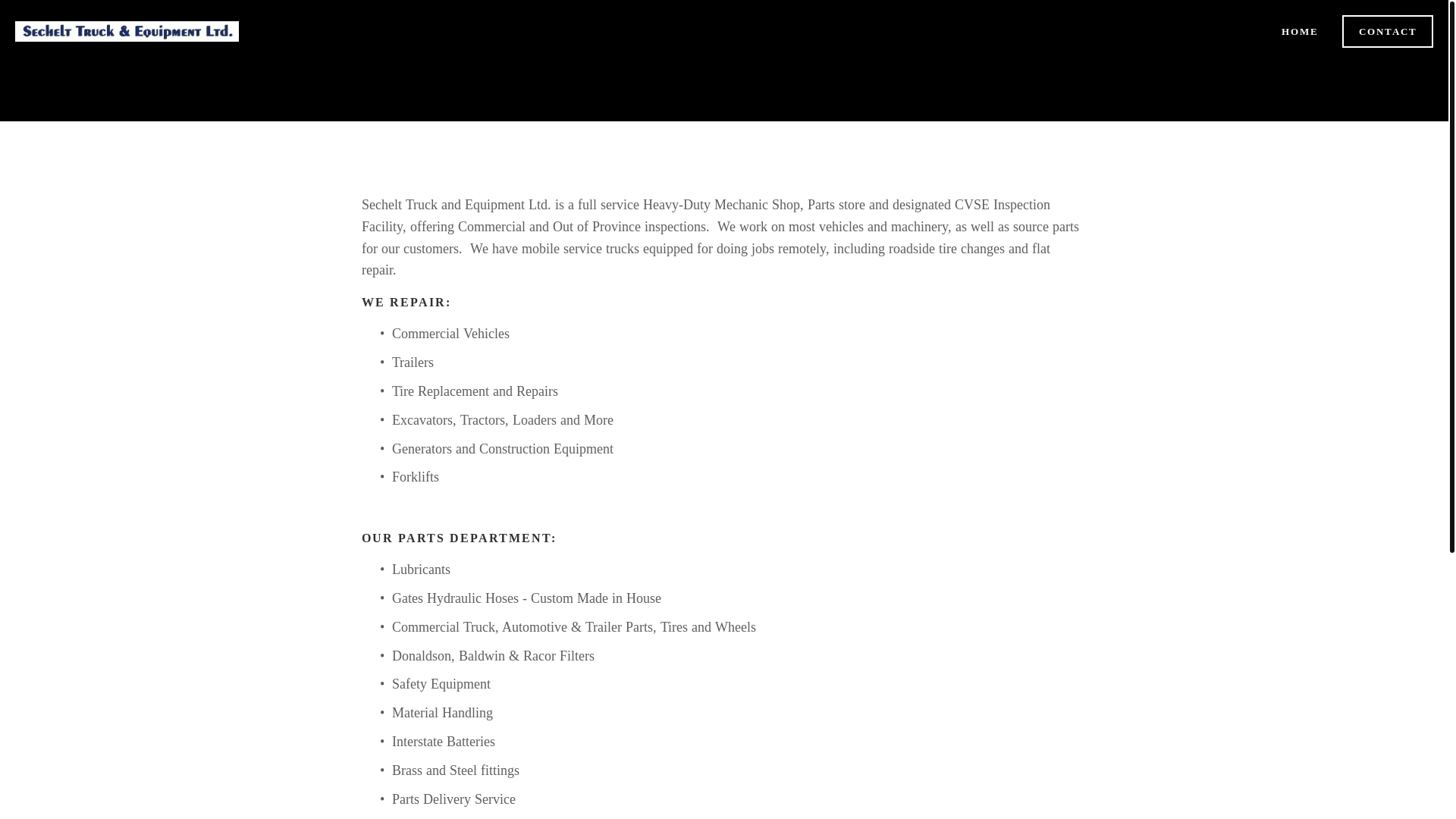 website screenshot of https://sechelttruck.ca/