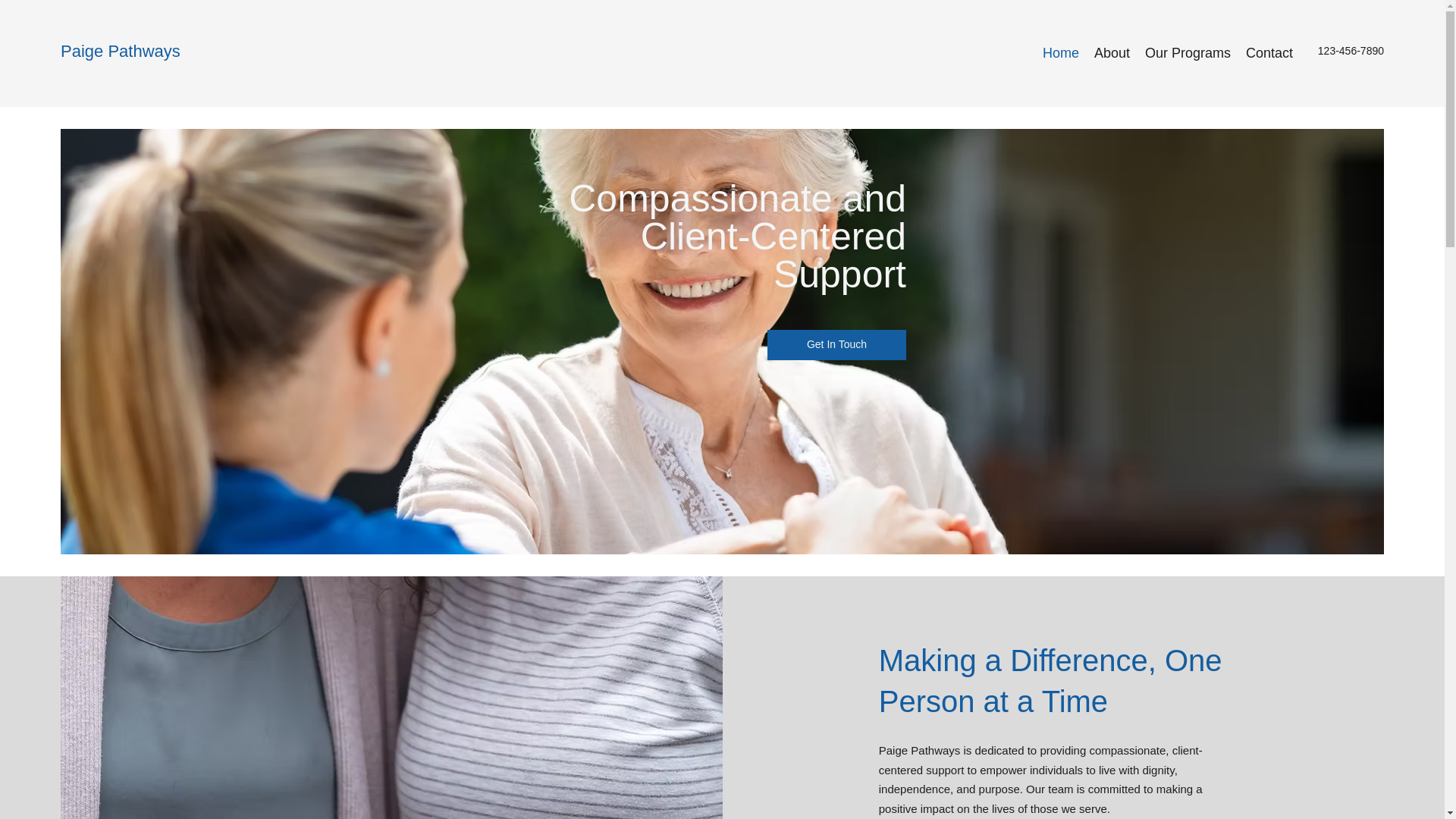 website screenshot of https://paigepathways.org/