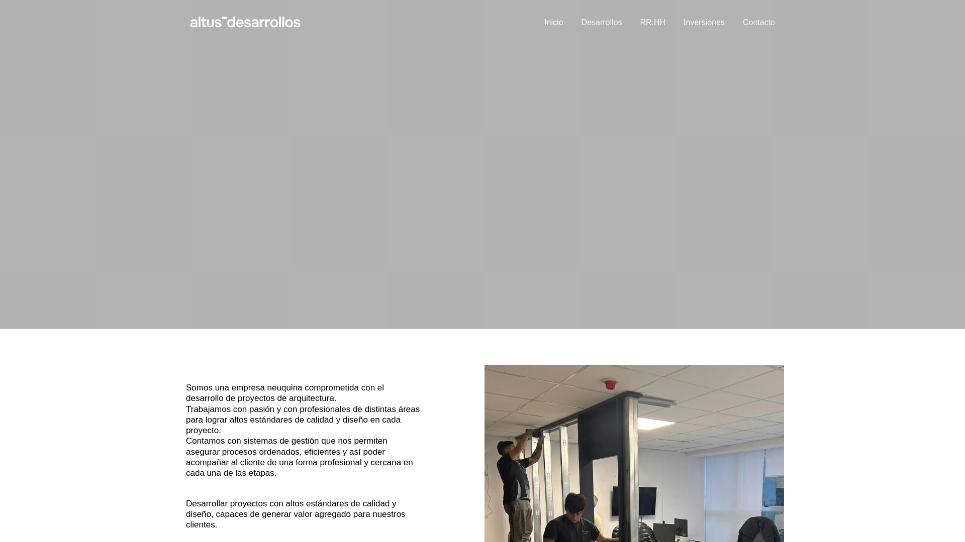 website screenshot of https://altusdesarrollos.com.ar/