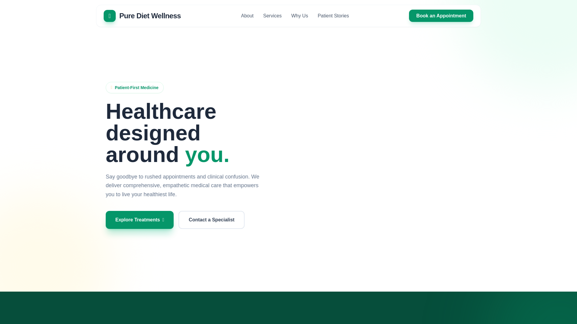 website screenshot of https://puredietwellness.com