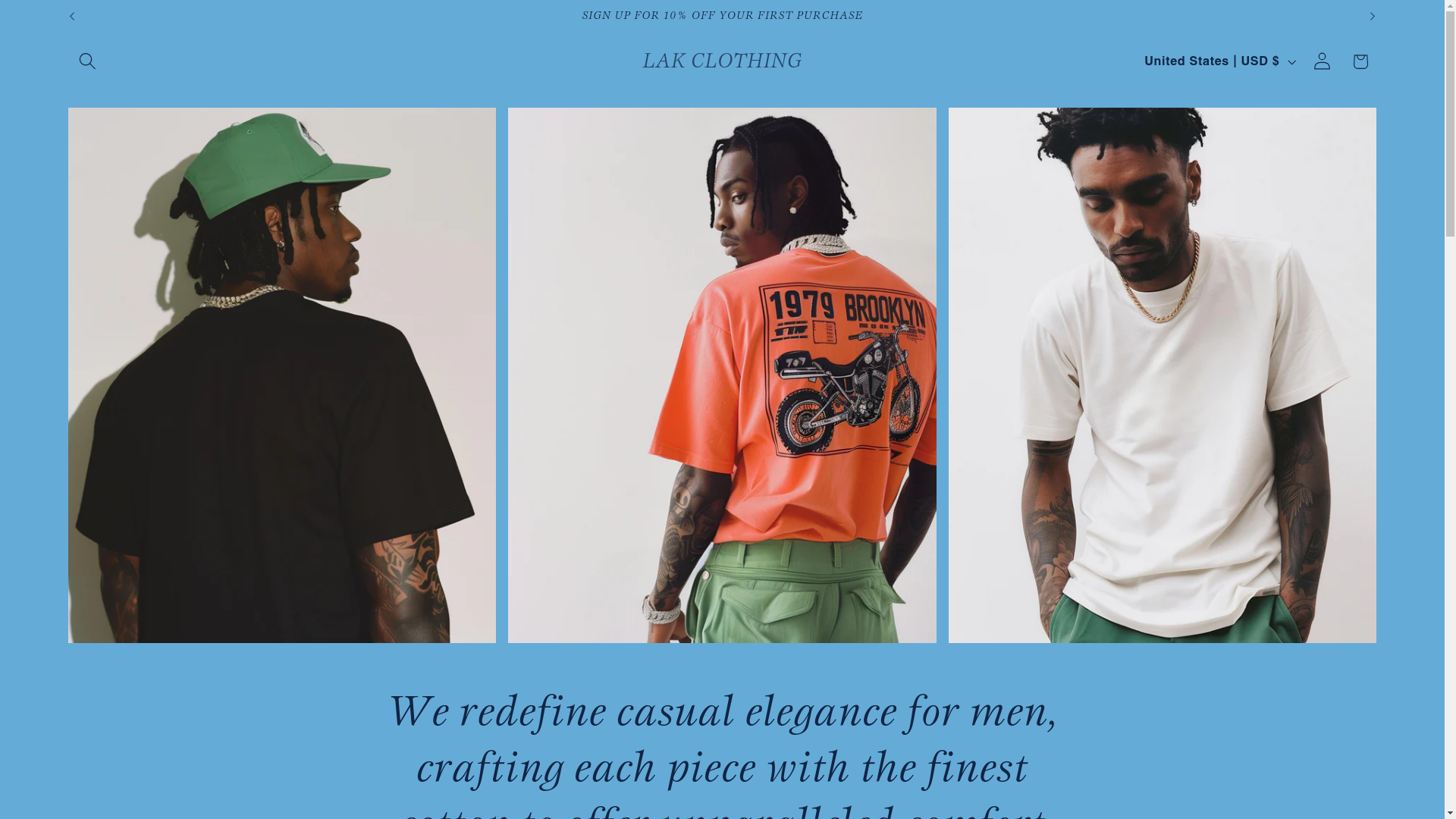 website screenshot of https://lakclothing.store/