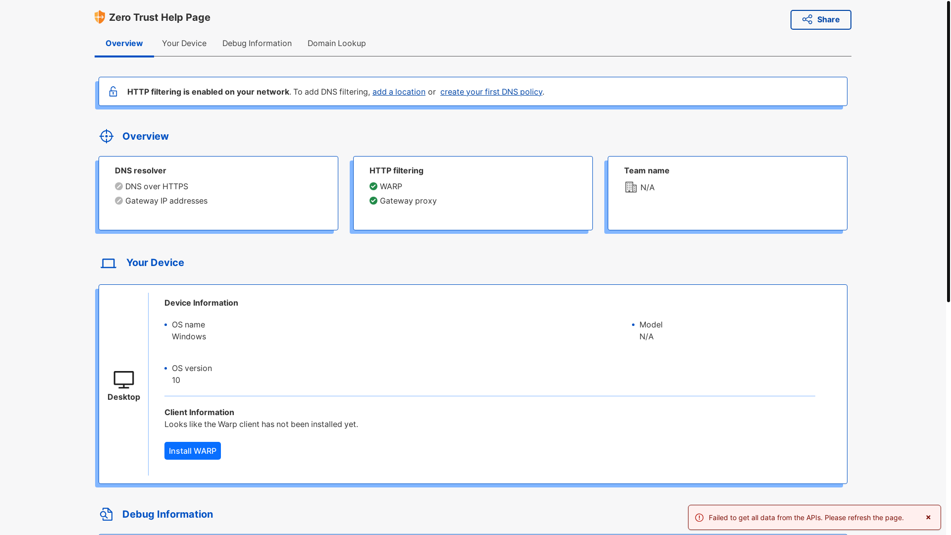 website screenshot of https://help.one.cloudflare.com/