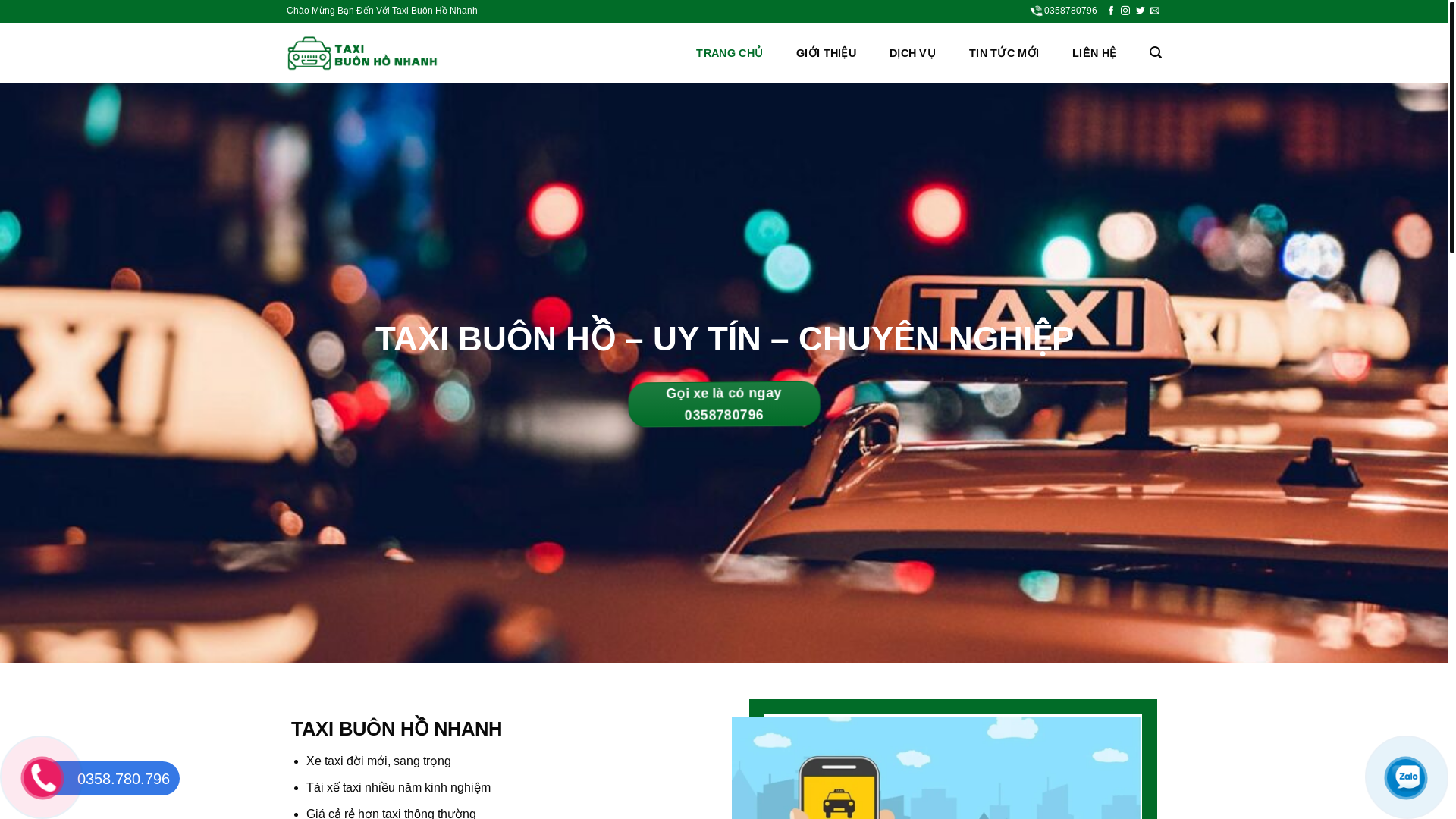 website screenshot of https://taxibuonhonhanh.com/