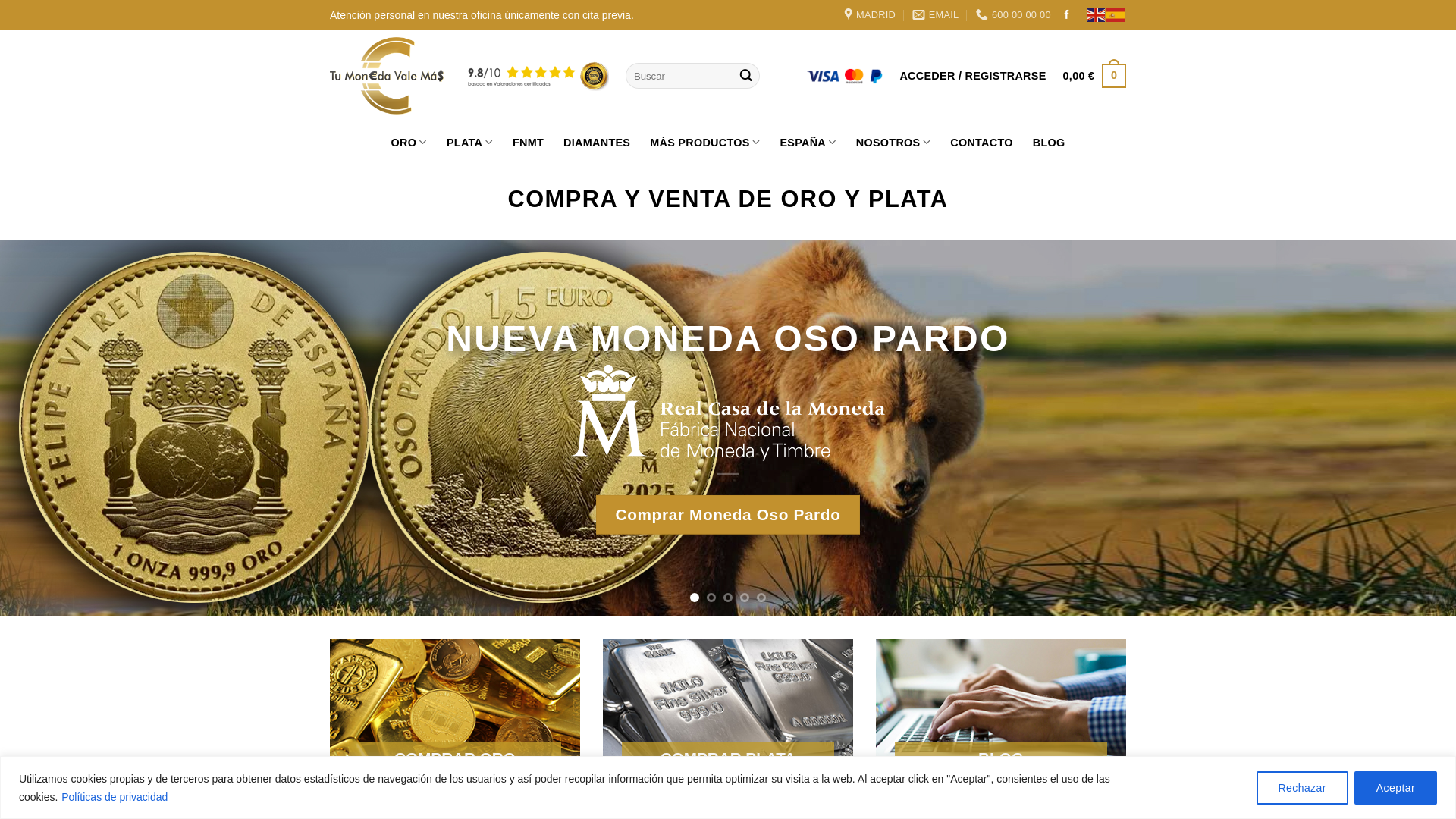 website screenshot of https://tumonedavalemas.es/
