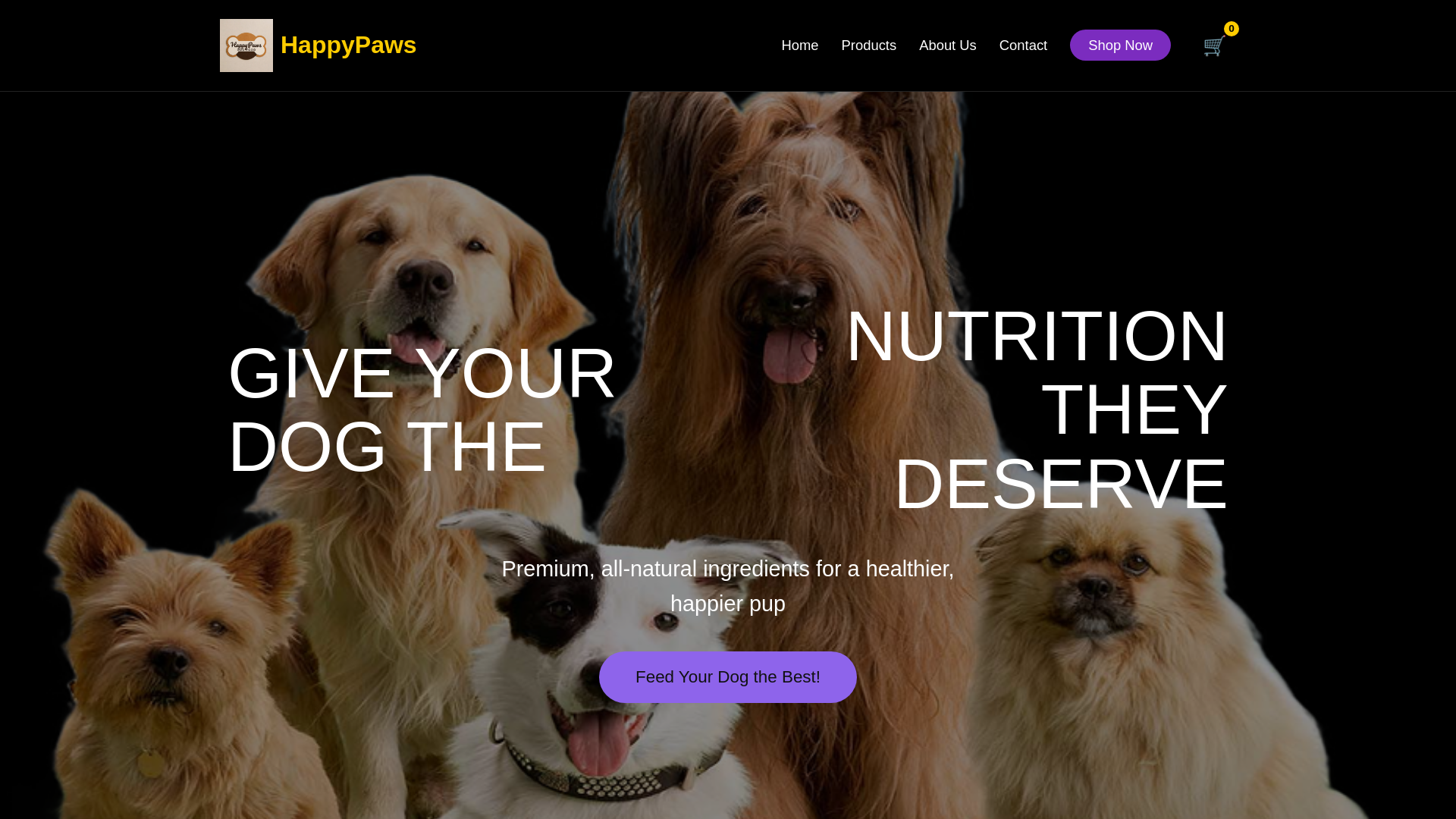 website screenshot of https://happypaws1.online/