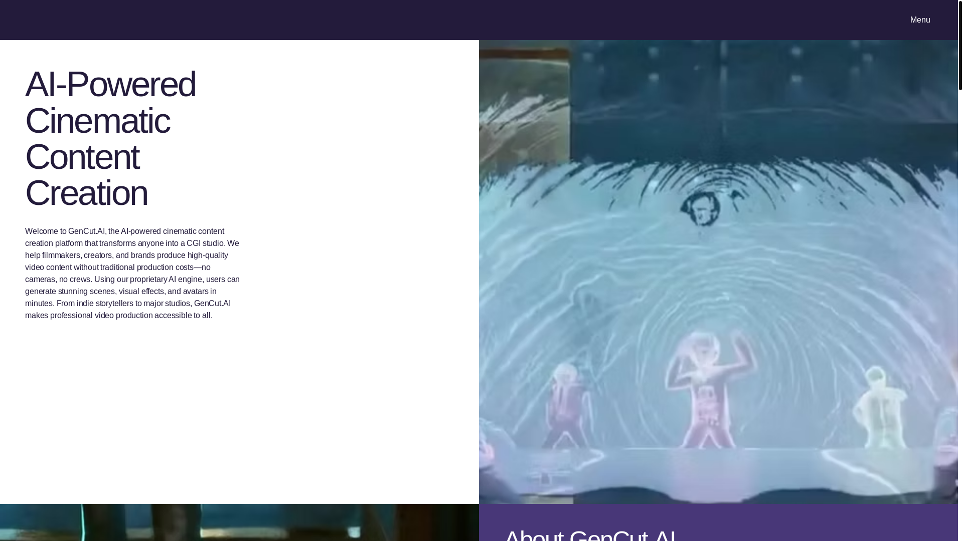 website screenshot of https://gencut.info/