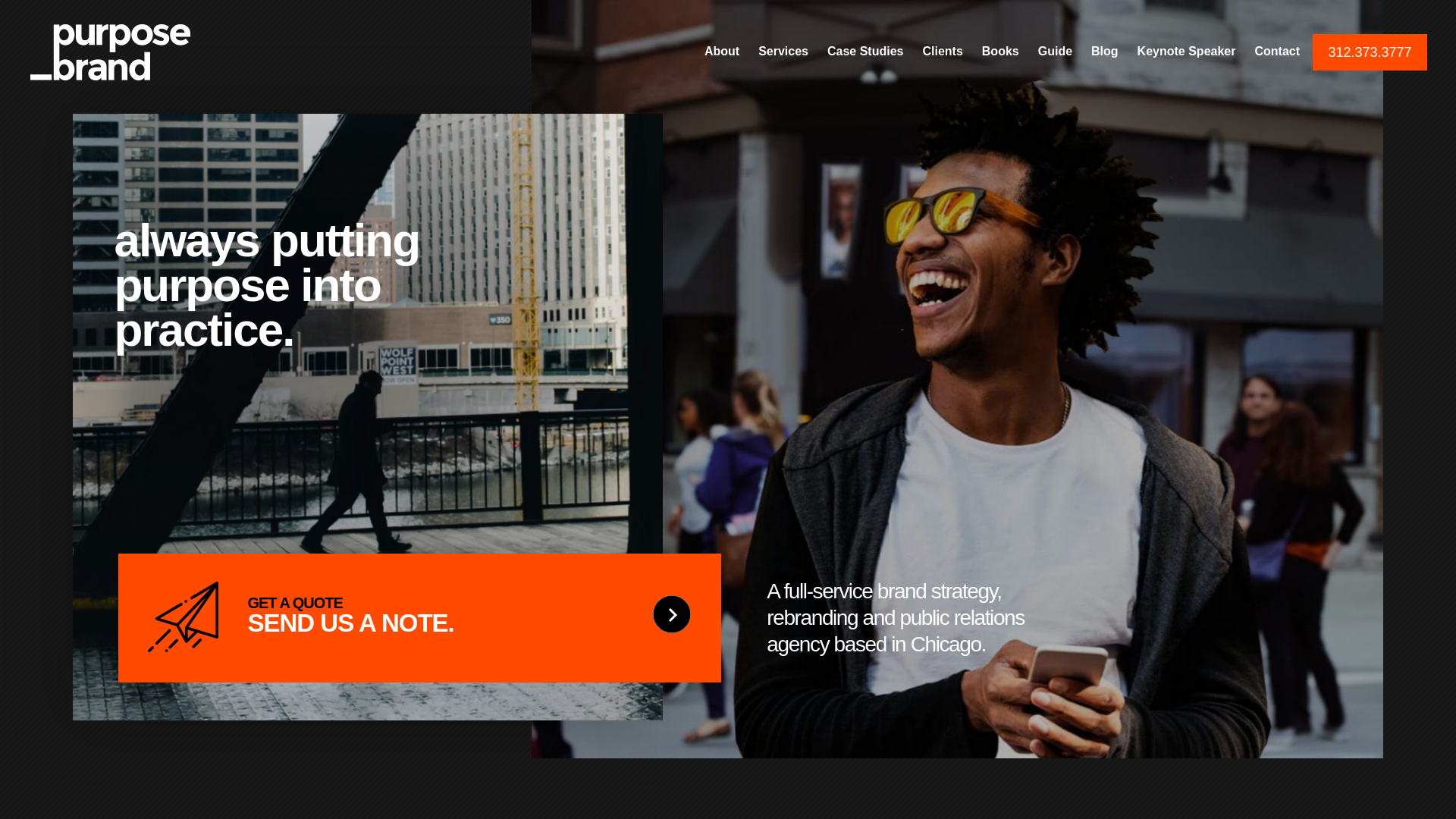 website screenshot of https://whitepurposebrand.info/