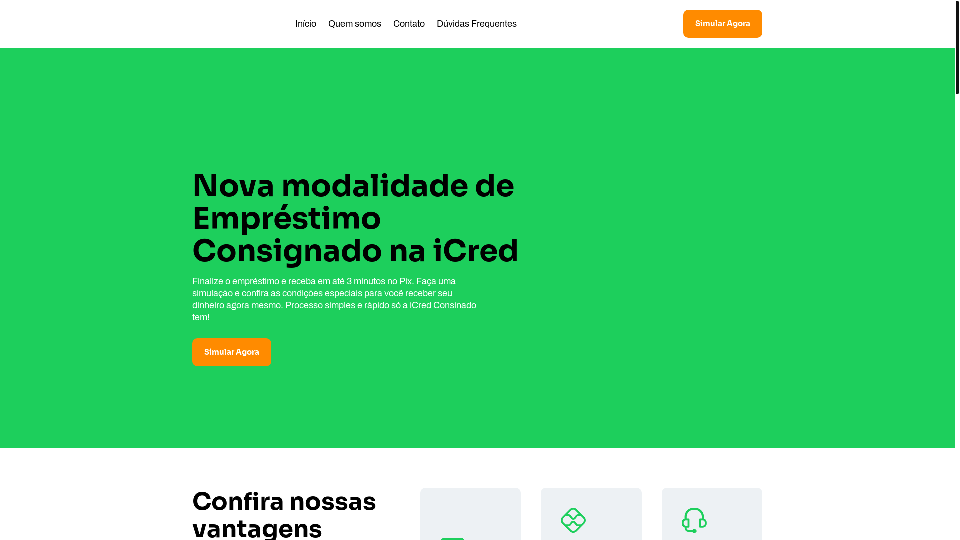 website screenshot of https://icredconsignado.com/