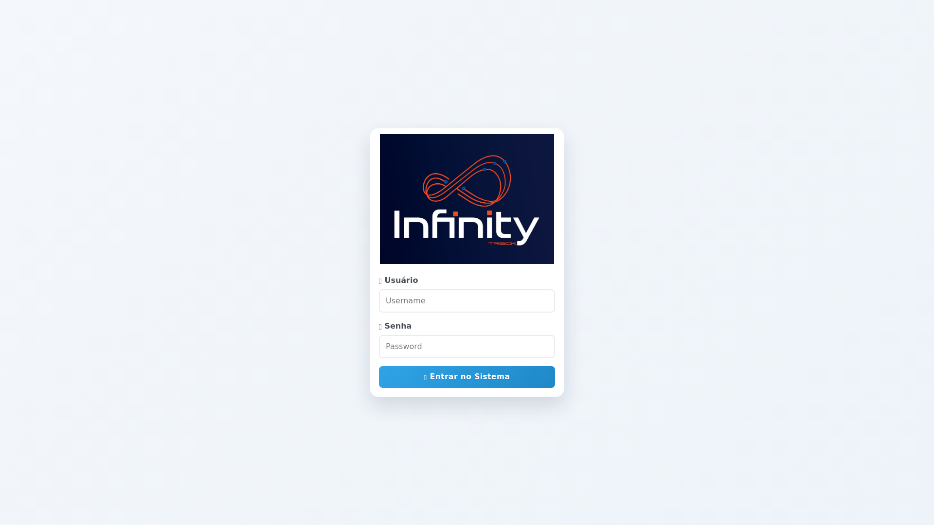website screenshot of https://portalinfinitytrack.com.br/