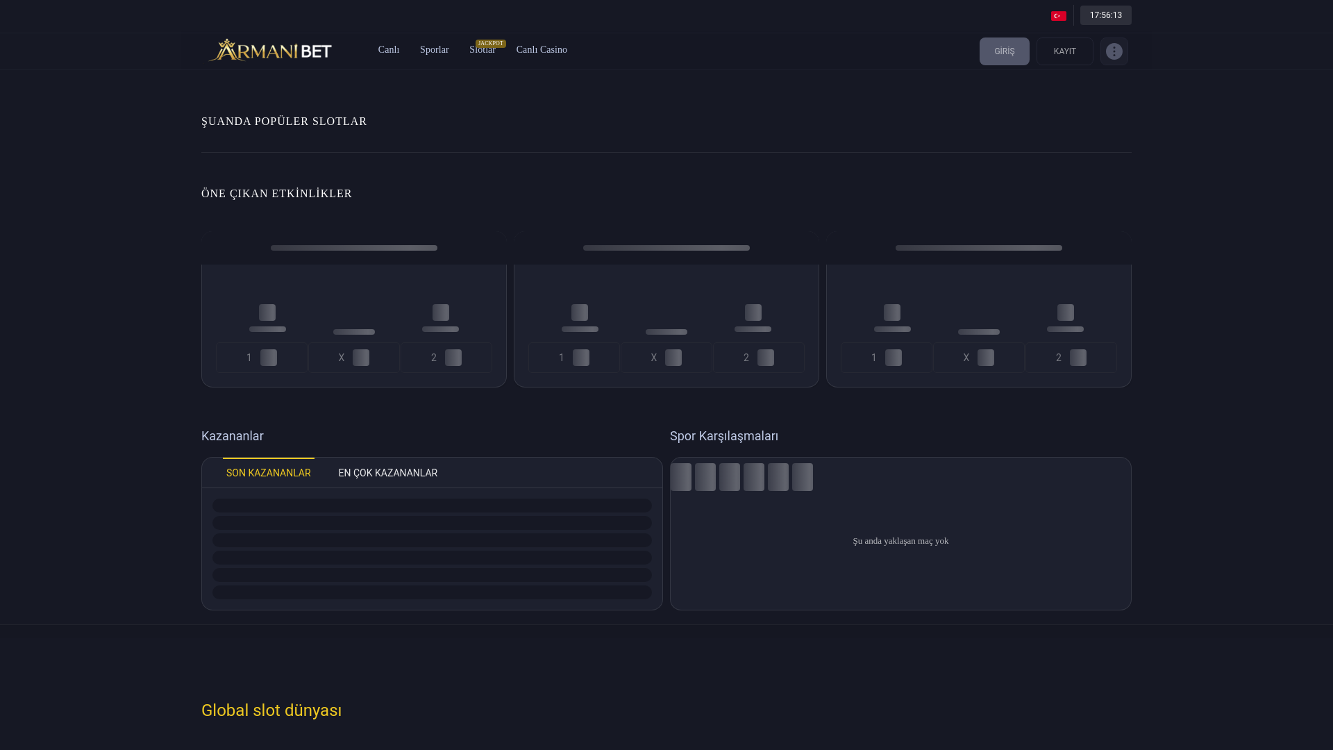 website screenshot of https://armanibet601.com