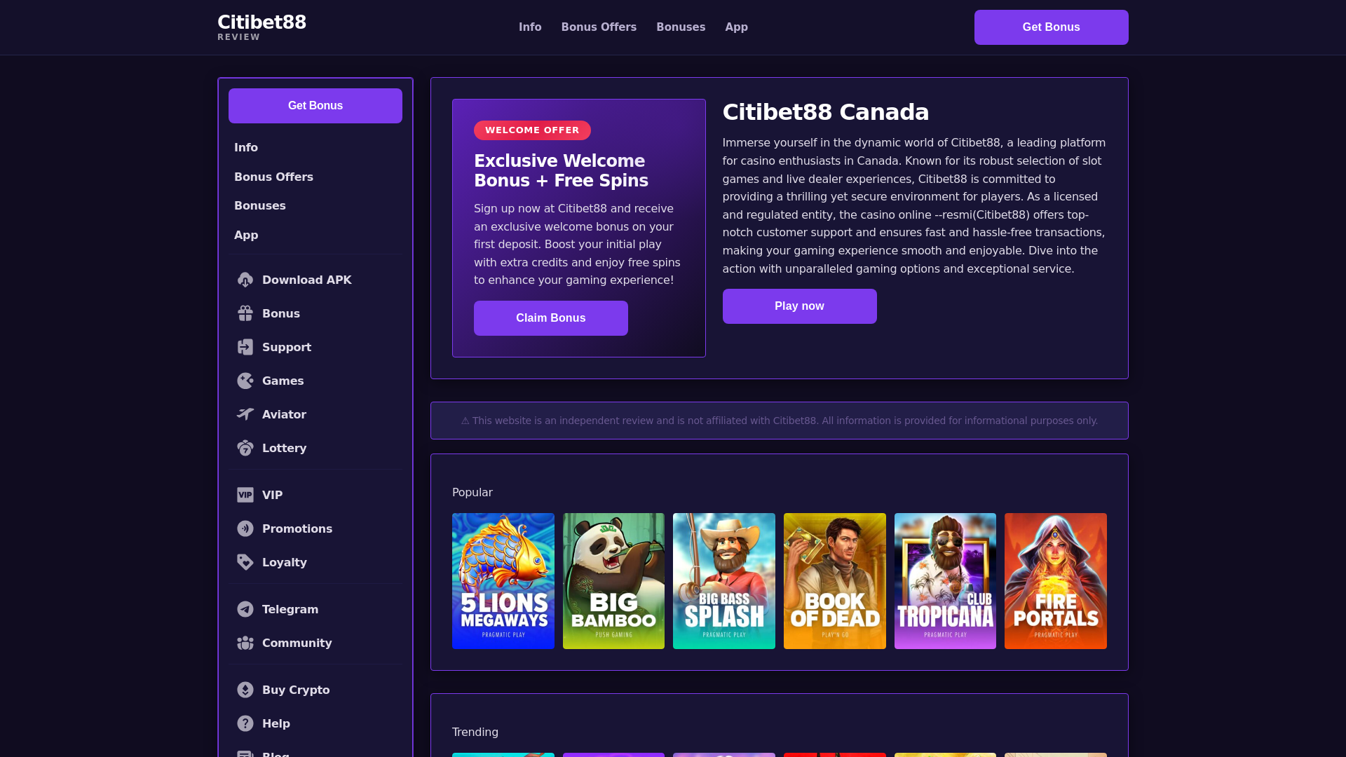 website screenshot of https://citibet88canada-com.pages.dev/