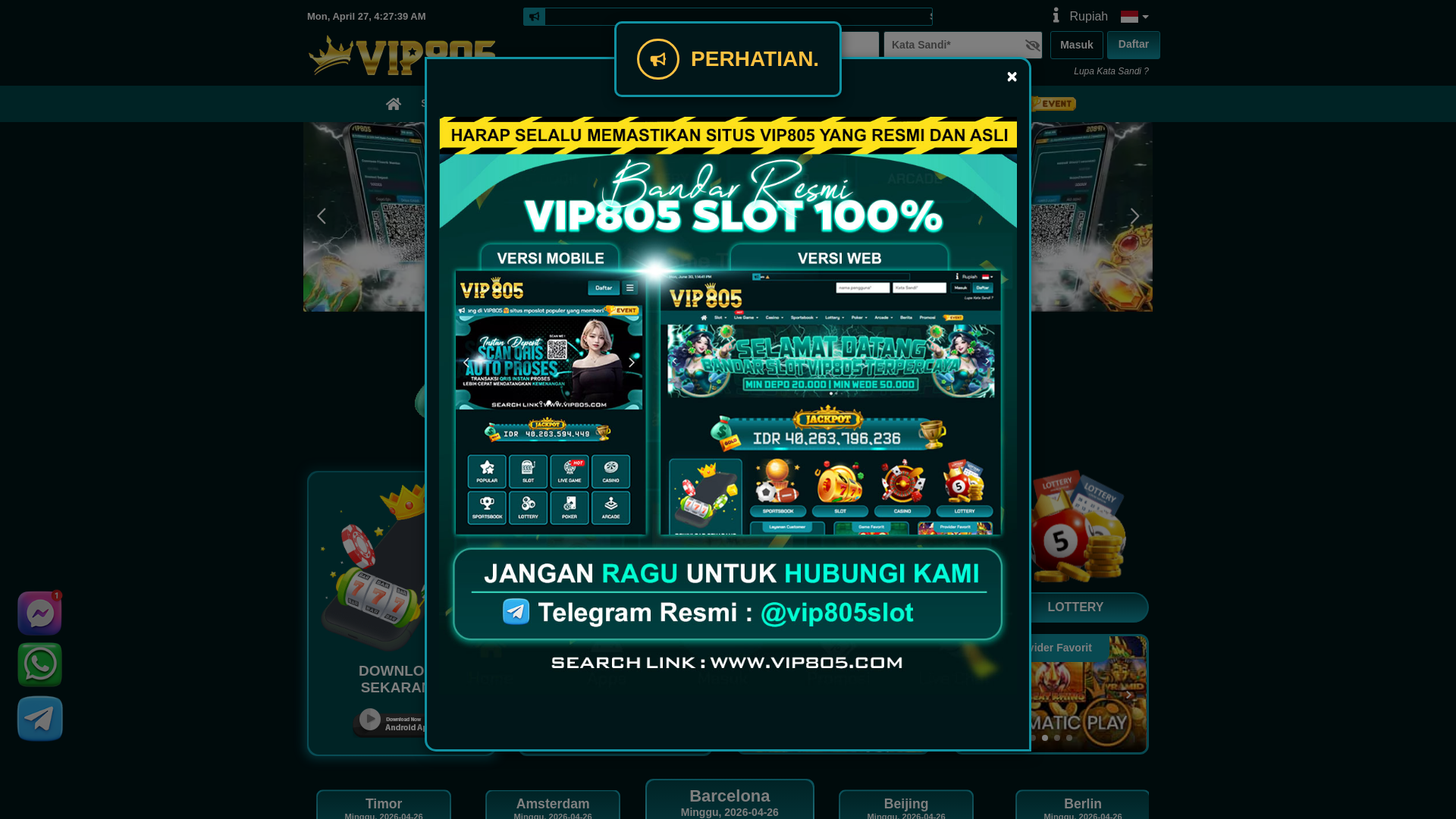 website screenshot of https://vip805fast.online/