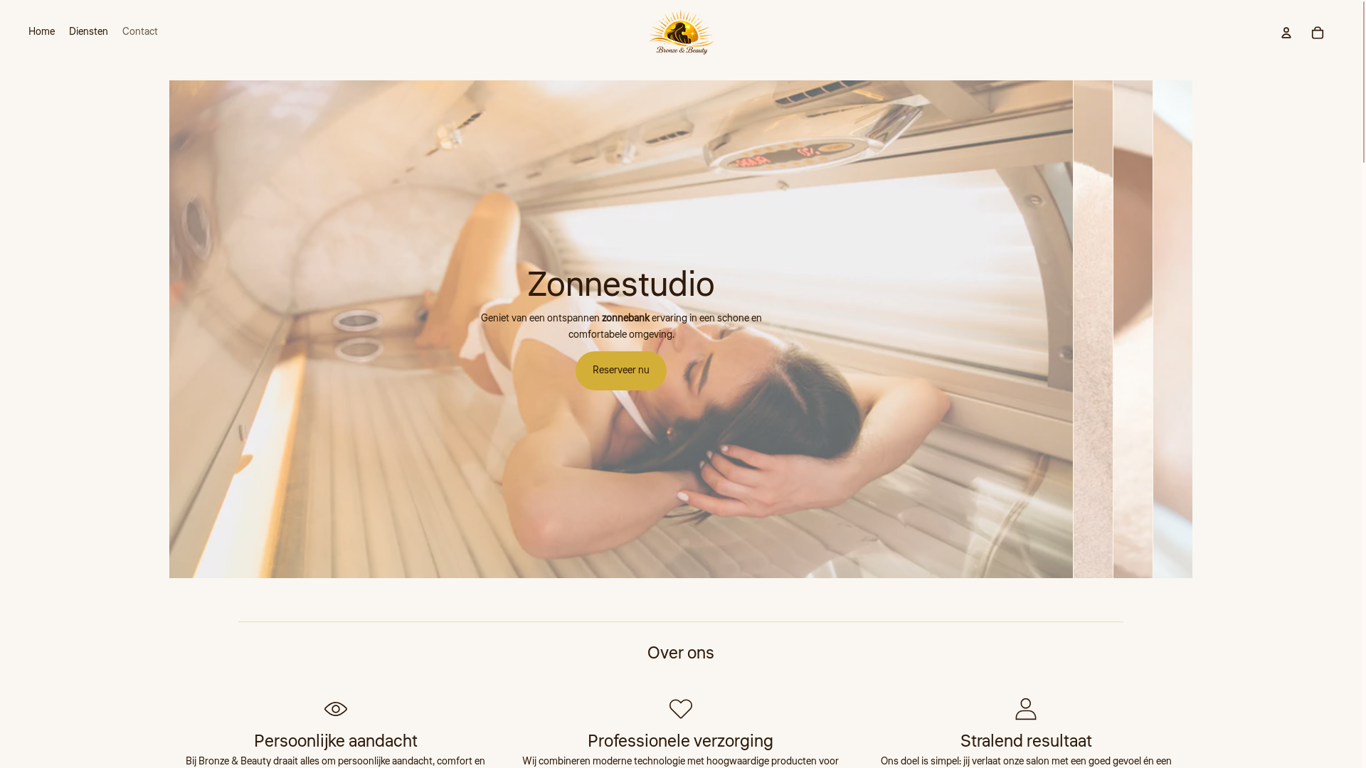 website screenshot of https://bronzebeauty.nl/