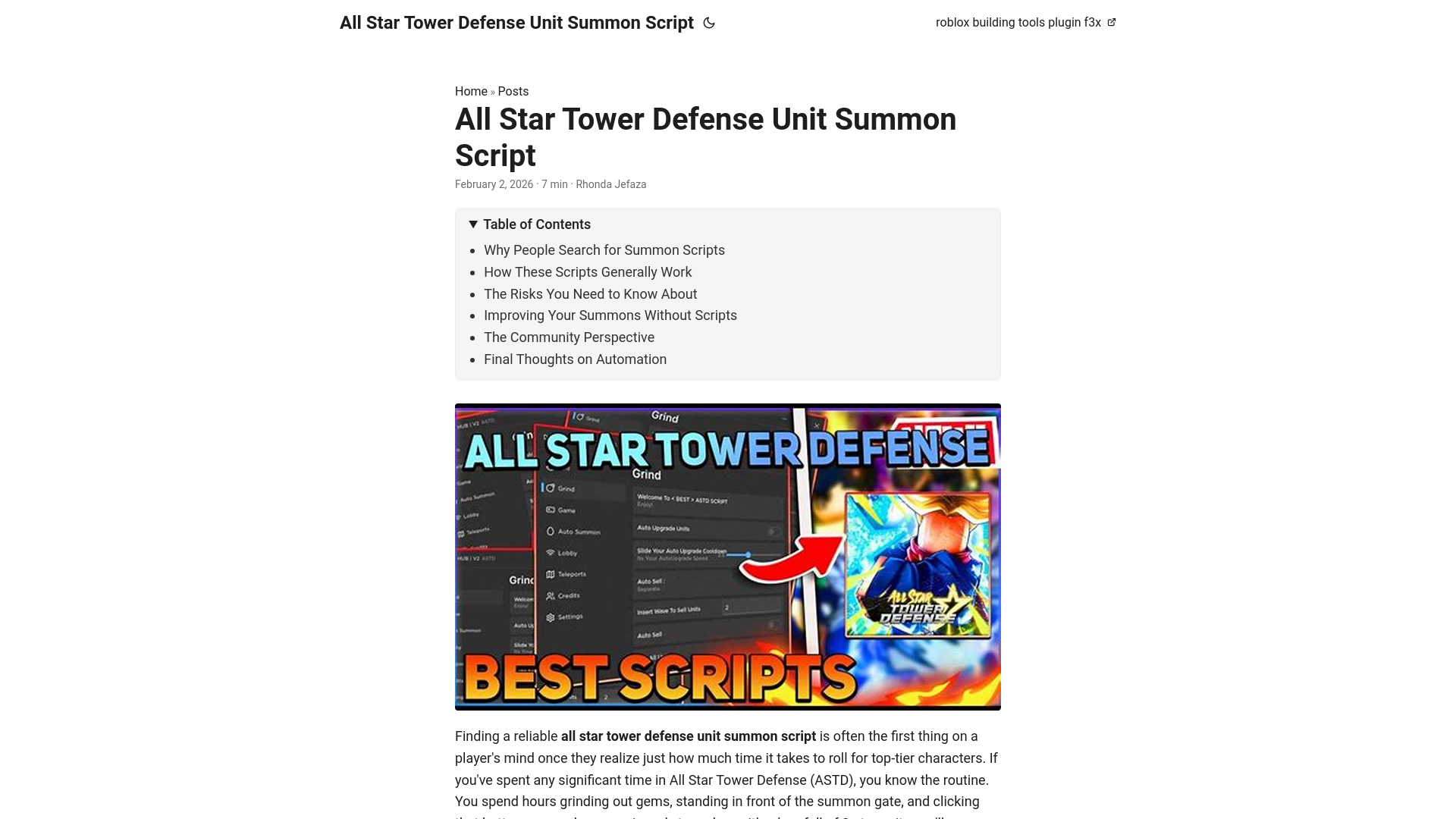 website screenshot of https://allstartowerdefenseunitsummonscript.pages.dev/