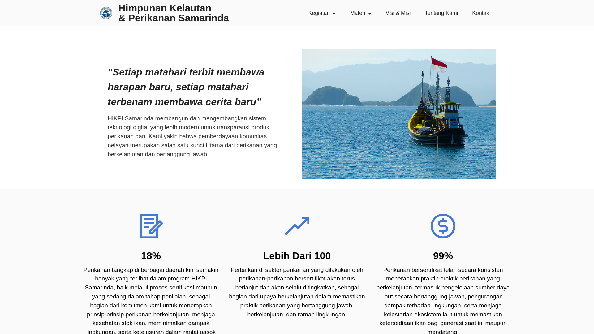 website screenshot of https://hikpisamarinda.org/