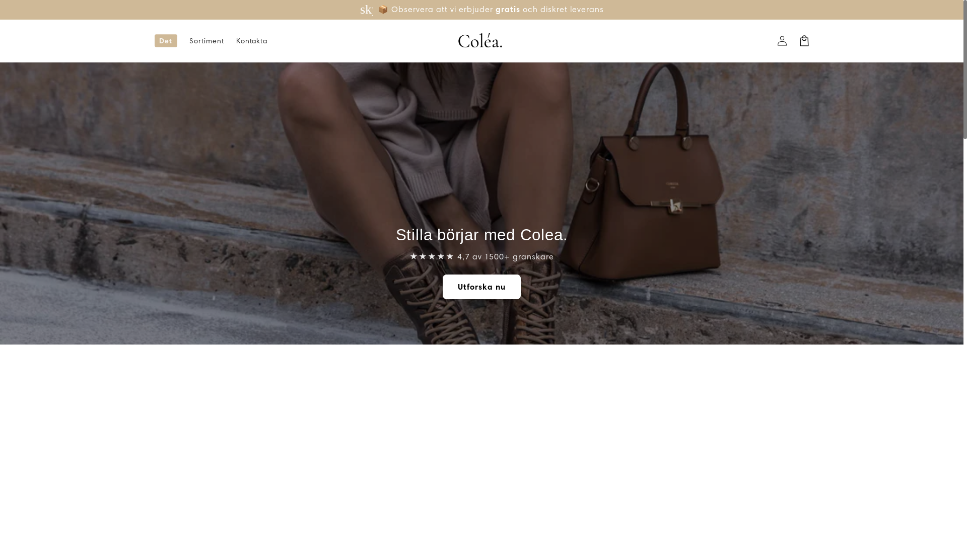website screenshot of https://coleastockholm.com/