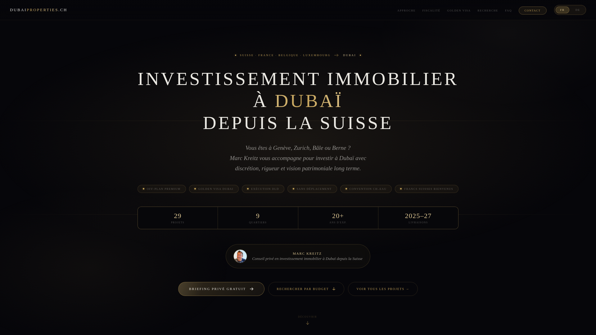 website screenshot of https://dubaiproperties.ch