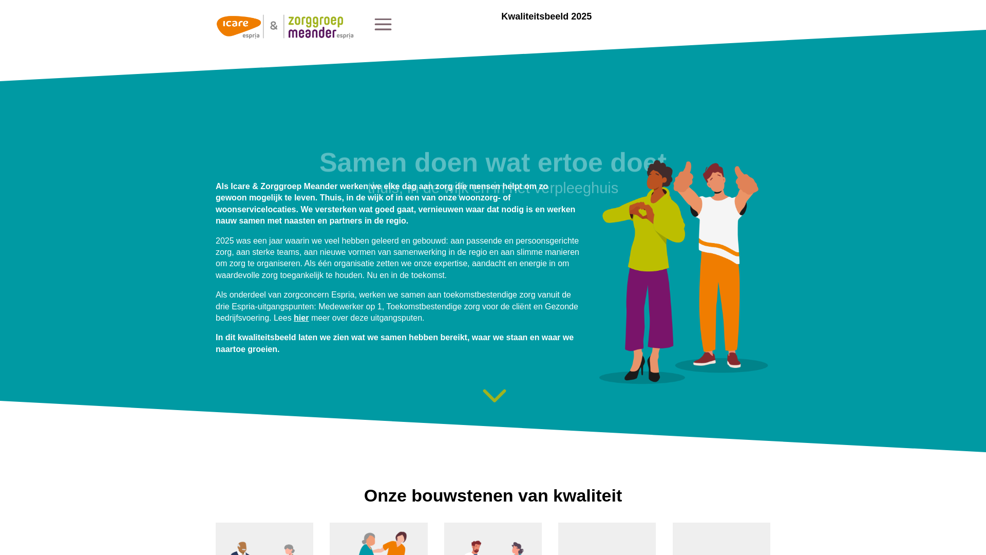 website screenshot of https://kwaliteitsbeeldicarezgmeander.nl