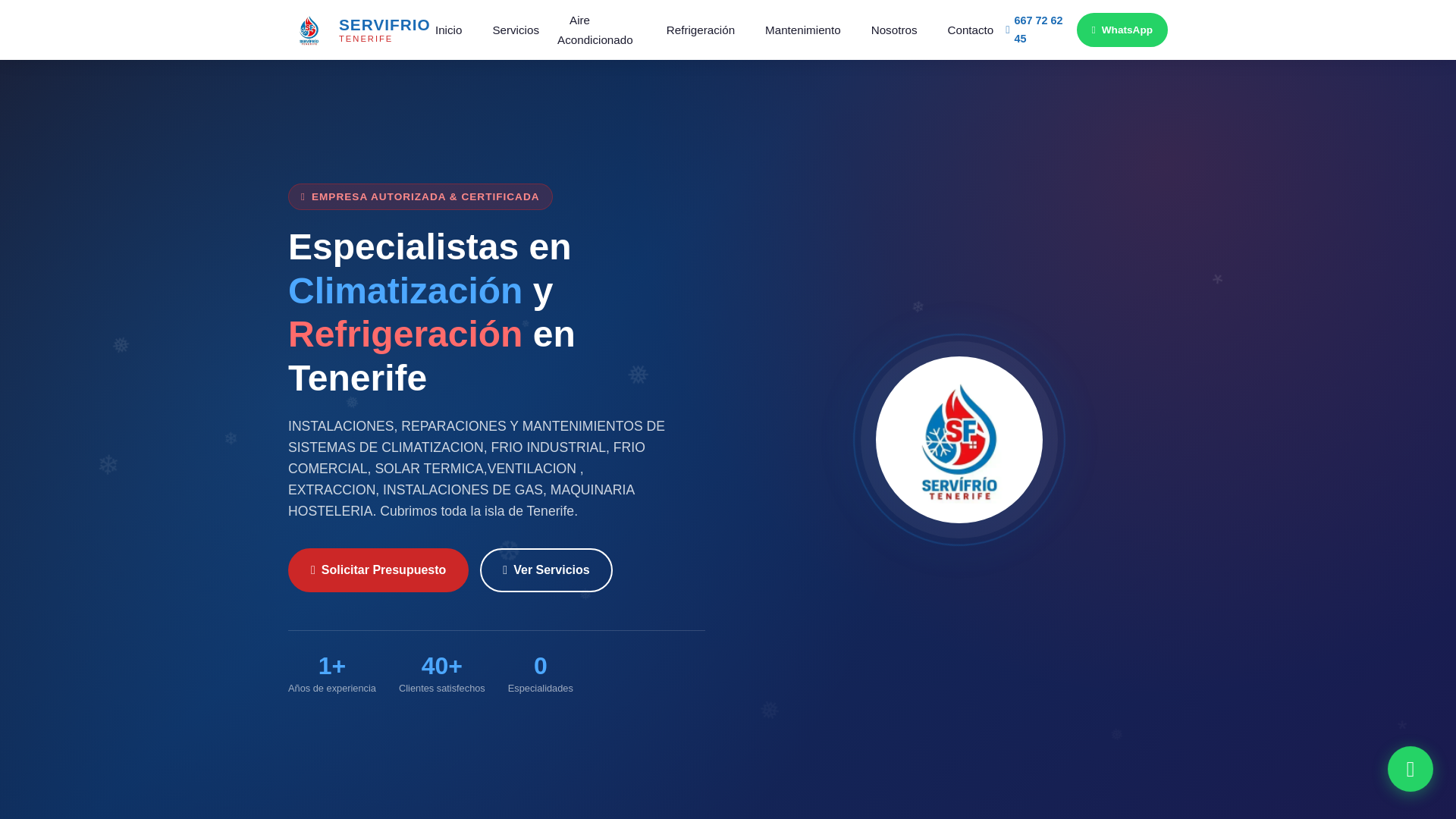 website screenshot of https://servifriotenerife.com