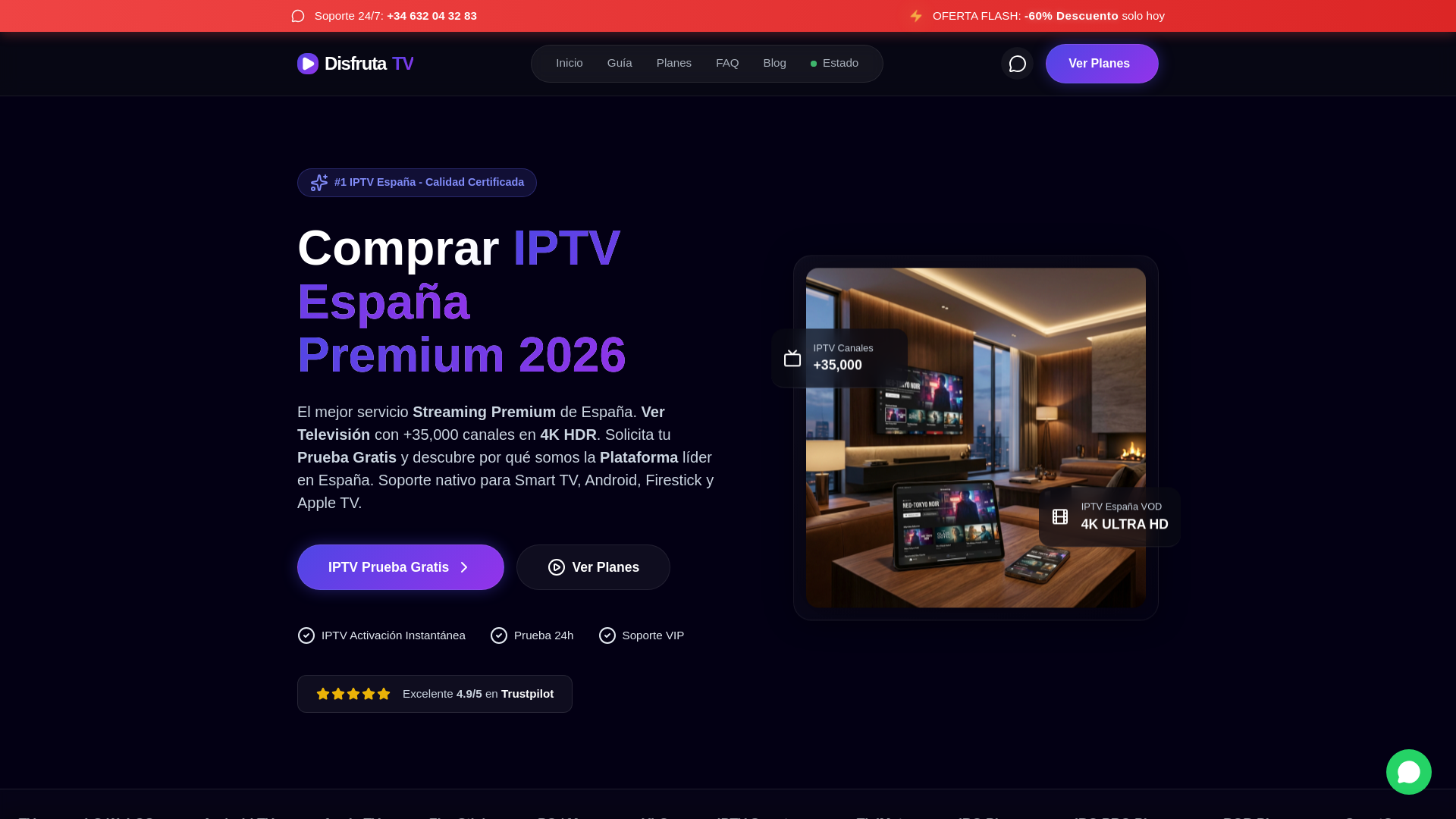 website screenshot of https://disfrutatv.es