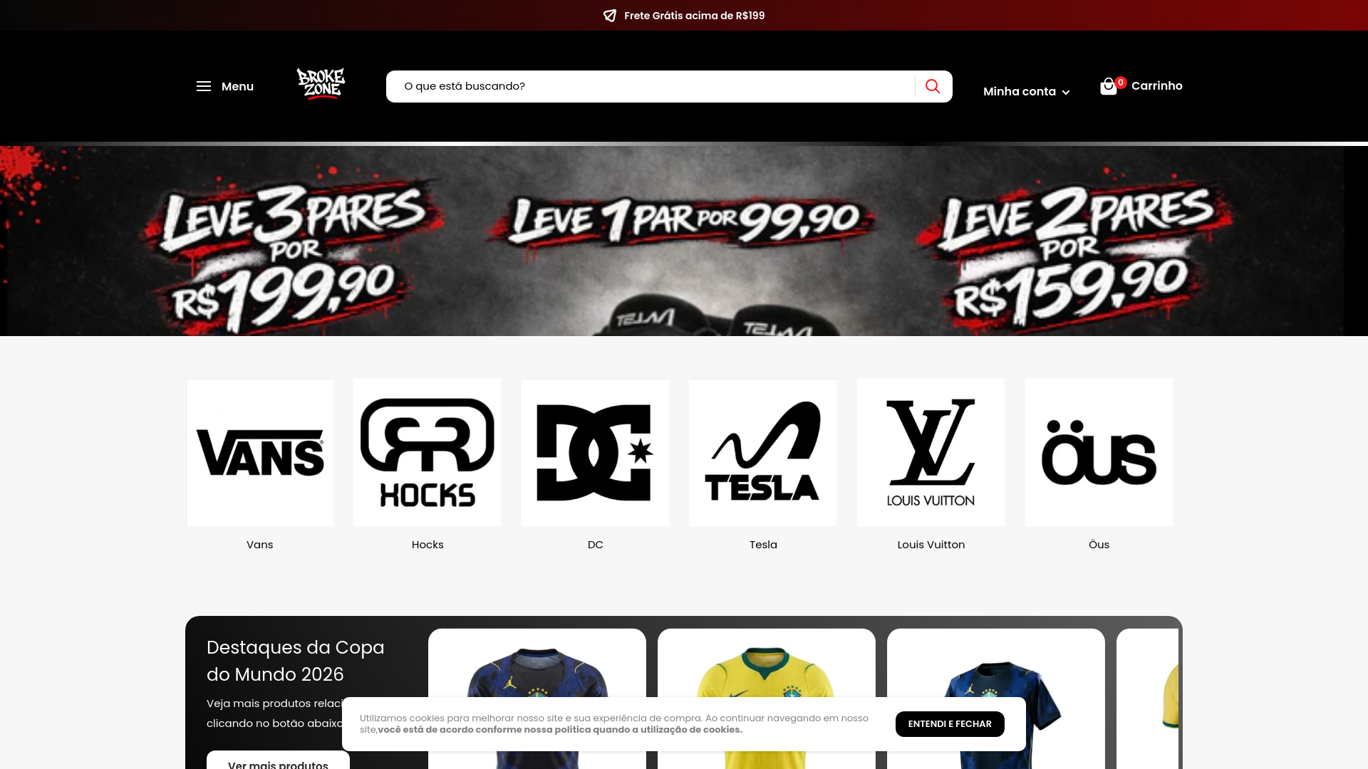 website screenshot of https://brokezone.store/