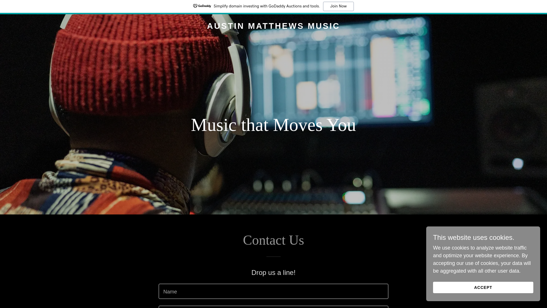 website screenshot of https://austinmatthews.music/