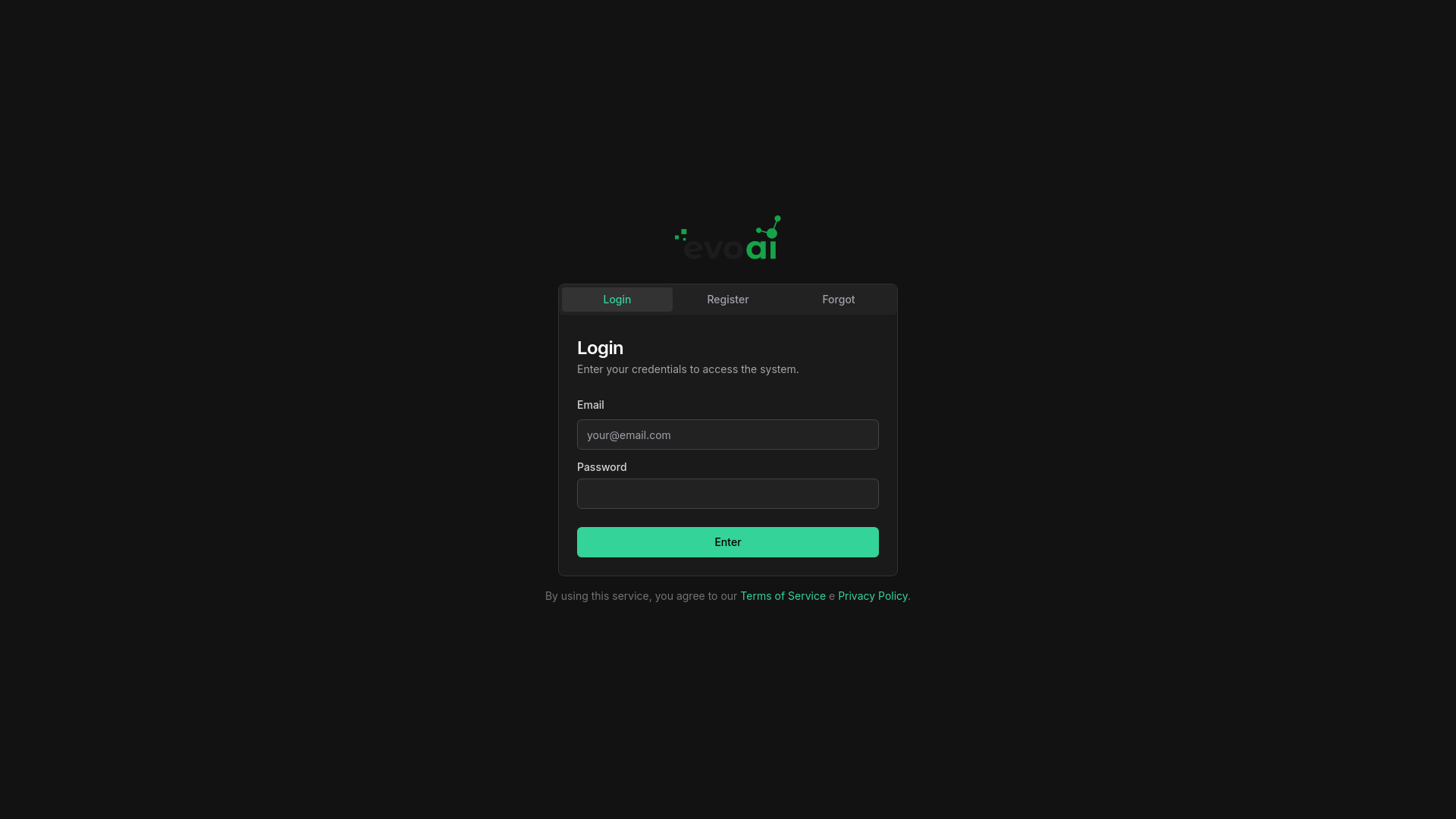 website screenshot of https://evoai-frontend.pages.dev/