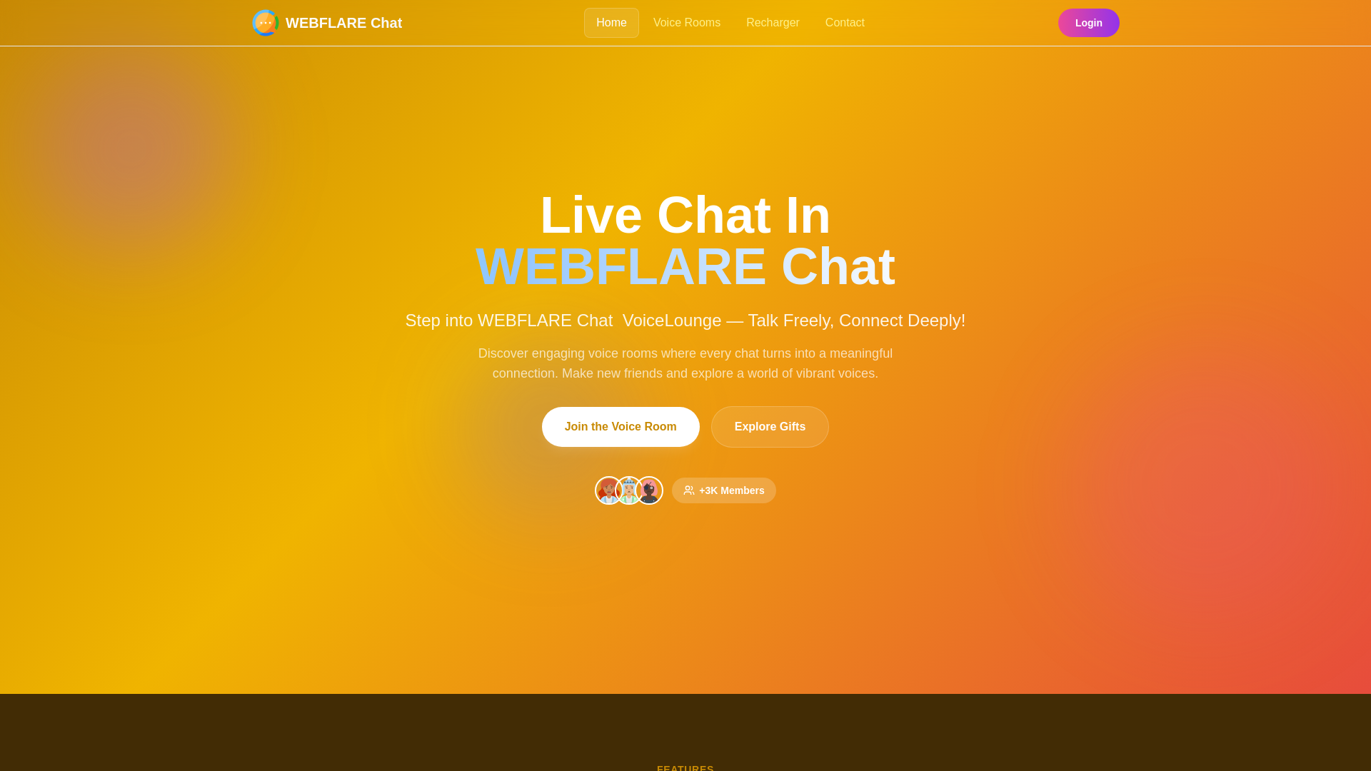 website screenshot of https://webflarelive.chat/