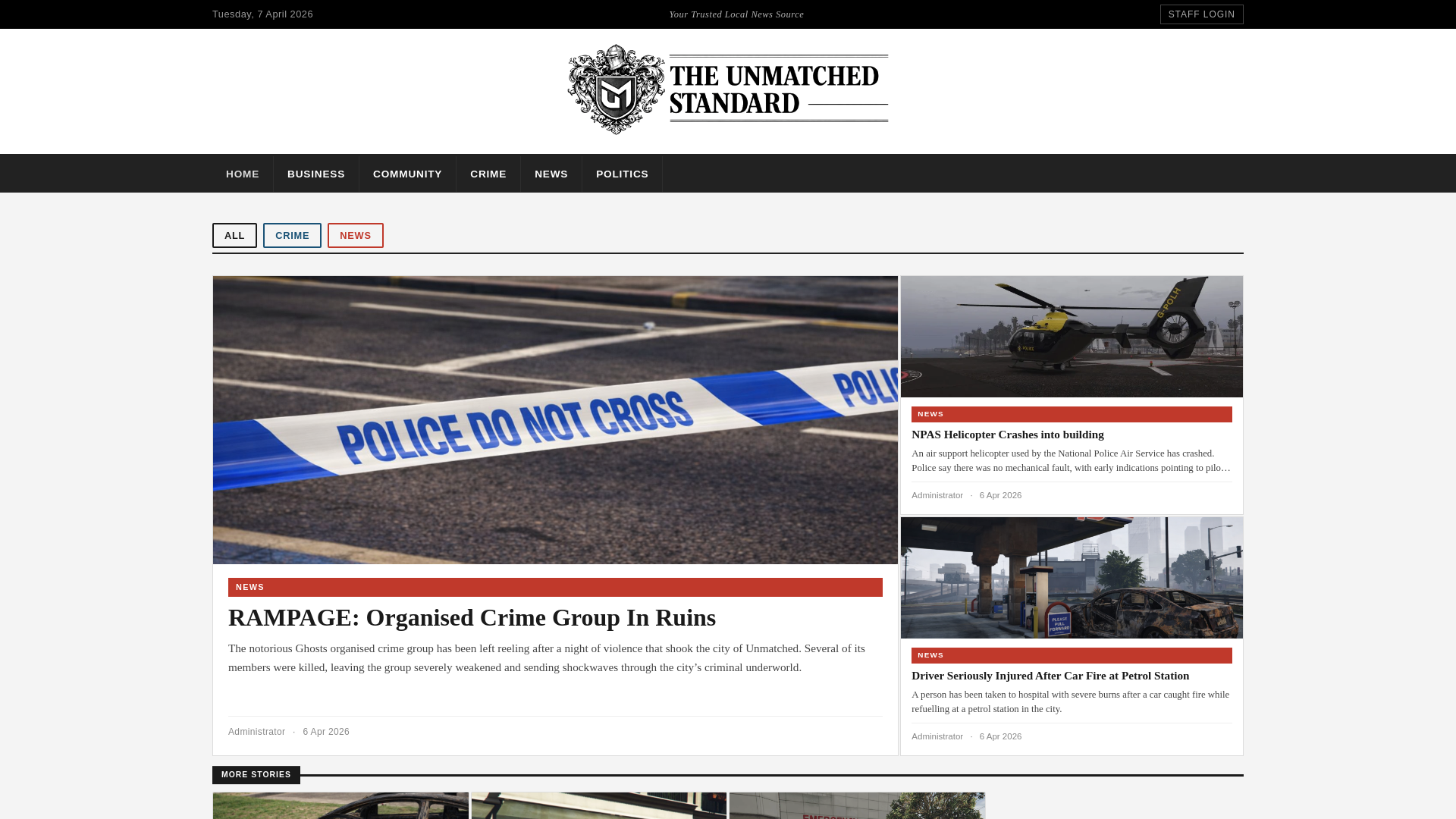 website screenshot of https://umstandard.co.uk/