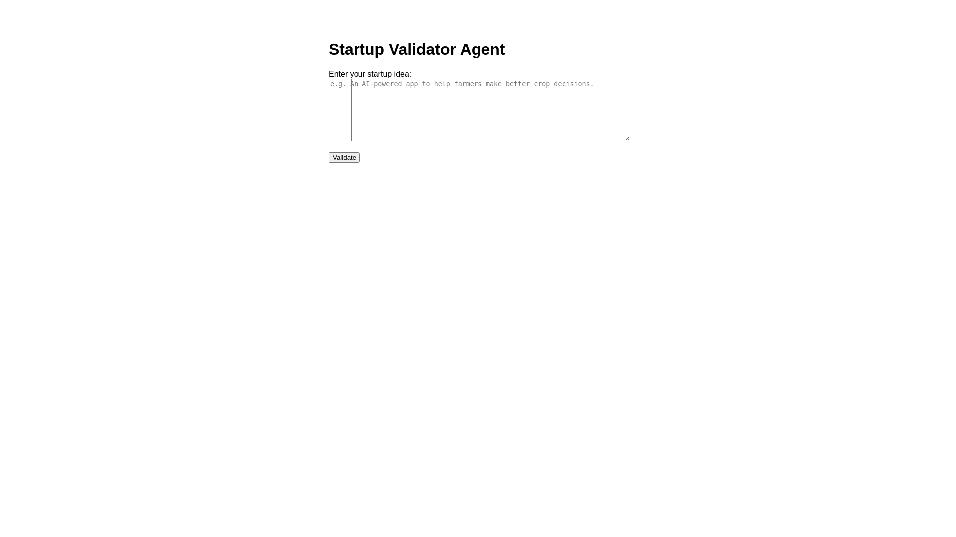 website screenshot of https://startup-validator-agent-pitb.pages.dev/