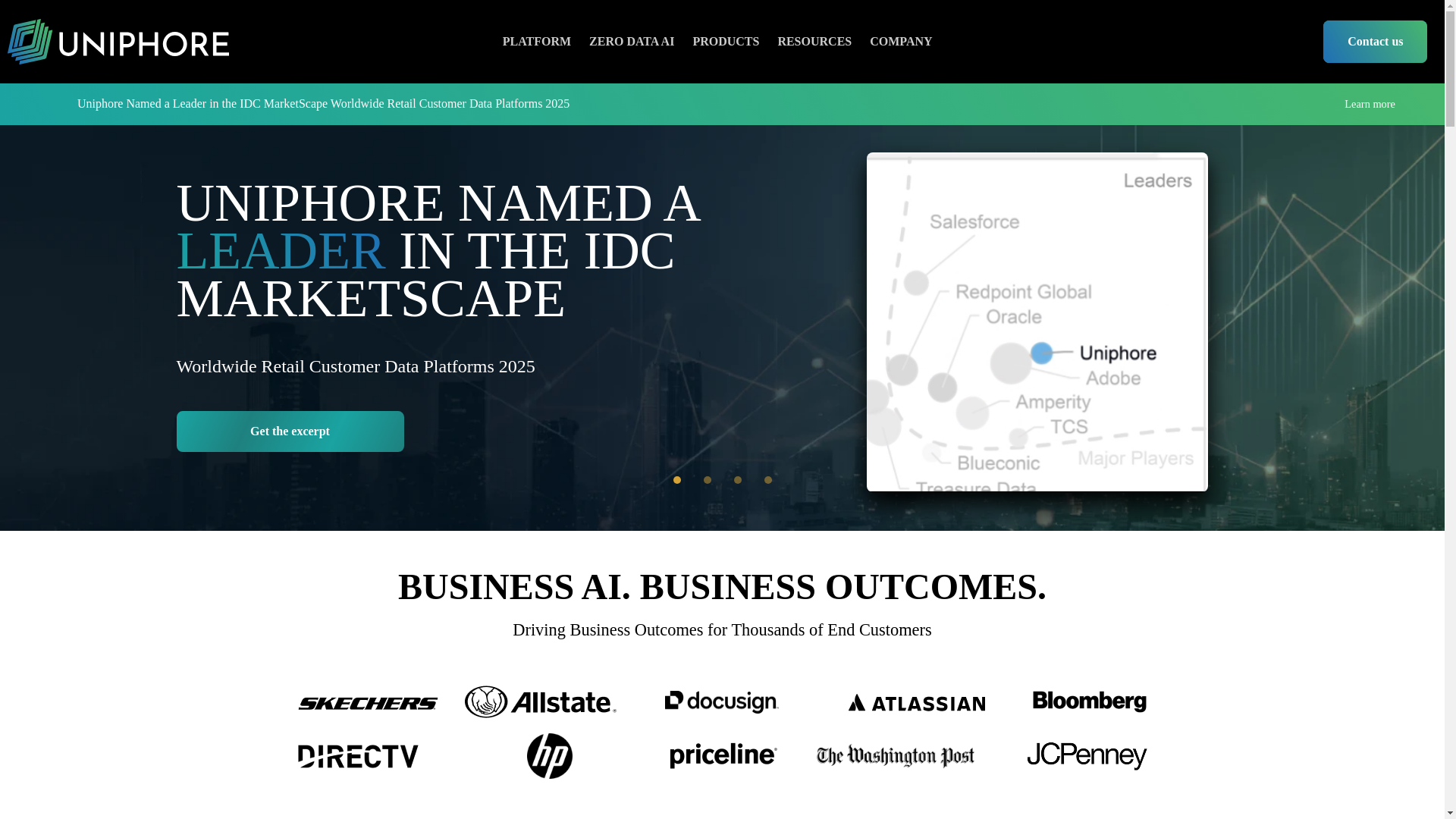 website screenshot of https://www.uniphore.com/