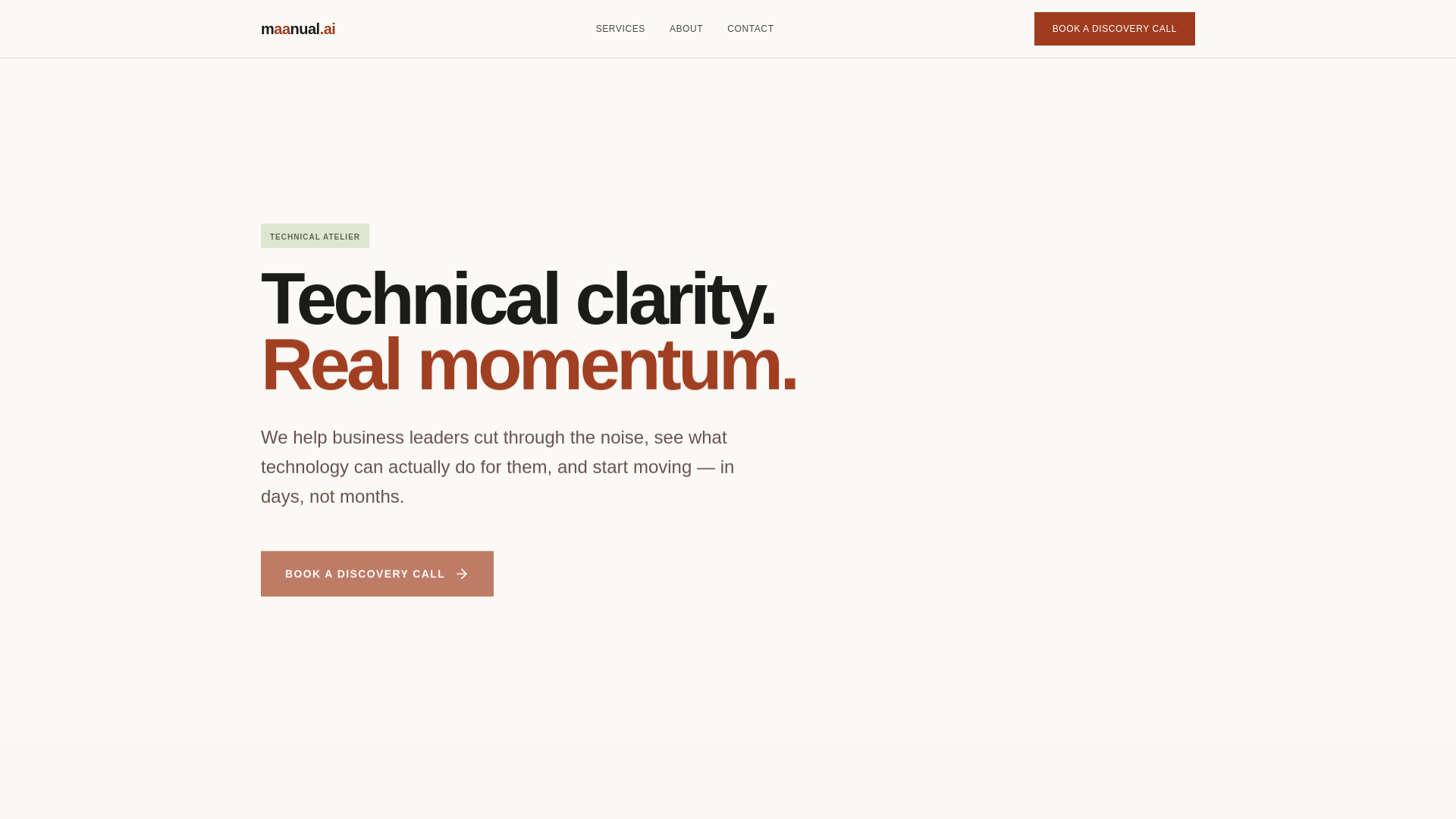 website screenshot of https://maanual.ai/