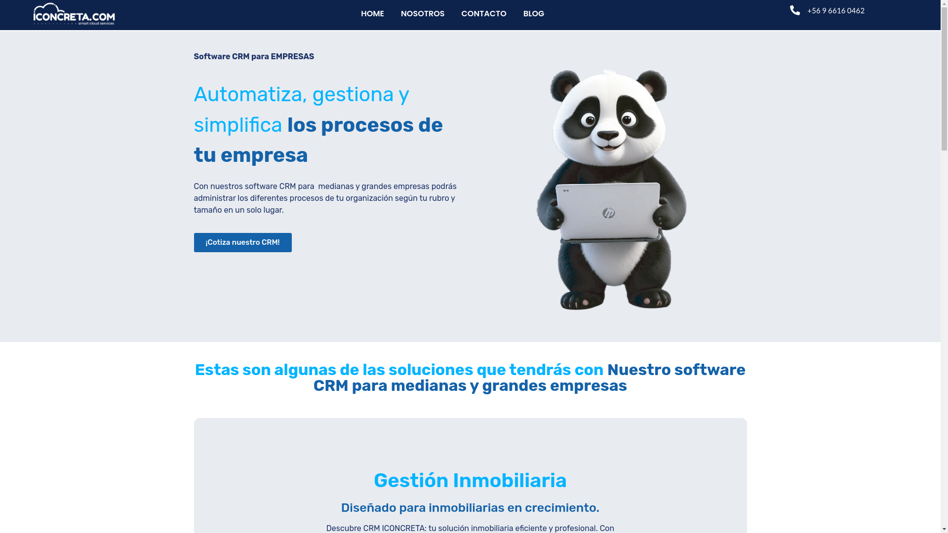 website screenshot of https://iconcreta.mx/