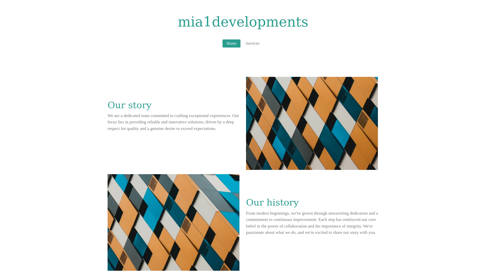 website screenshot of https://mm1developments.com