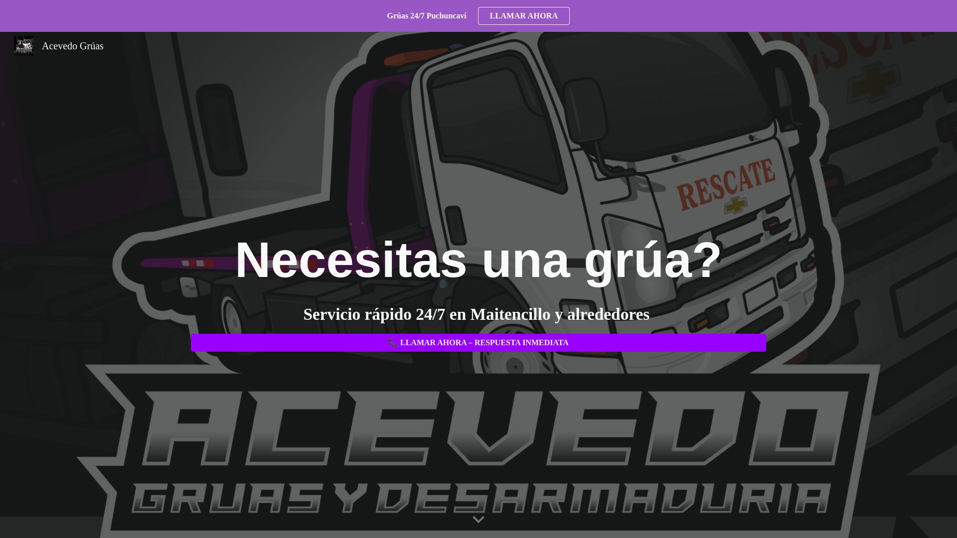 website screenshot of https://gruasmaitencillo.cl