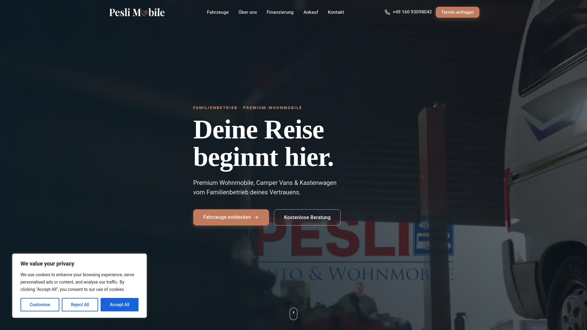 website screenshot of https://pesli-mobile.de/