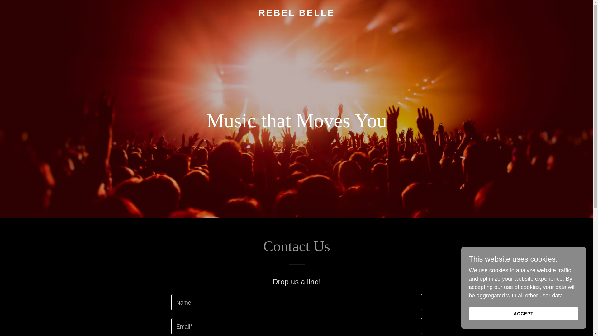 website screenshot of https://rebelbelleband.com/