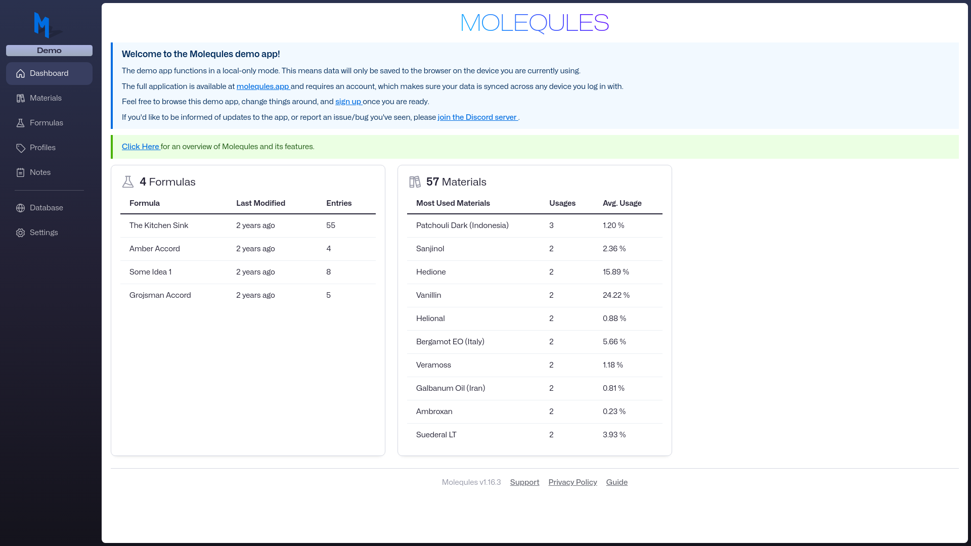 website screenshot of https://molequles-demo.pages.dev/