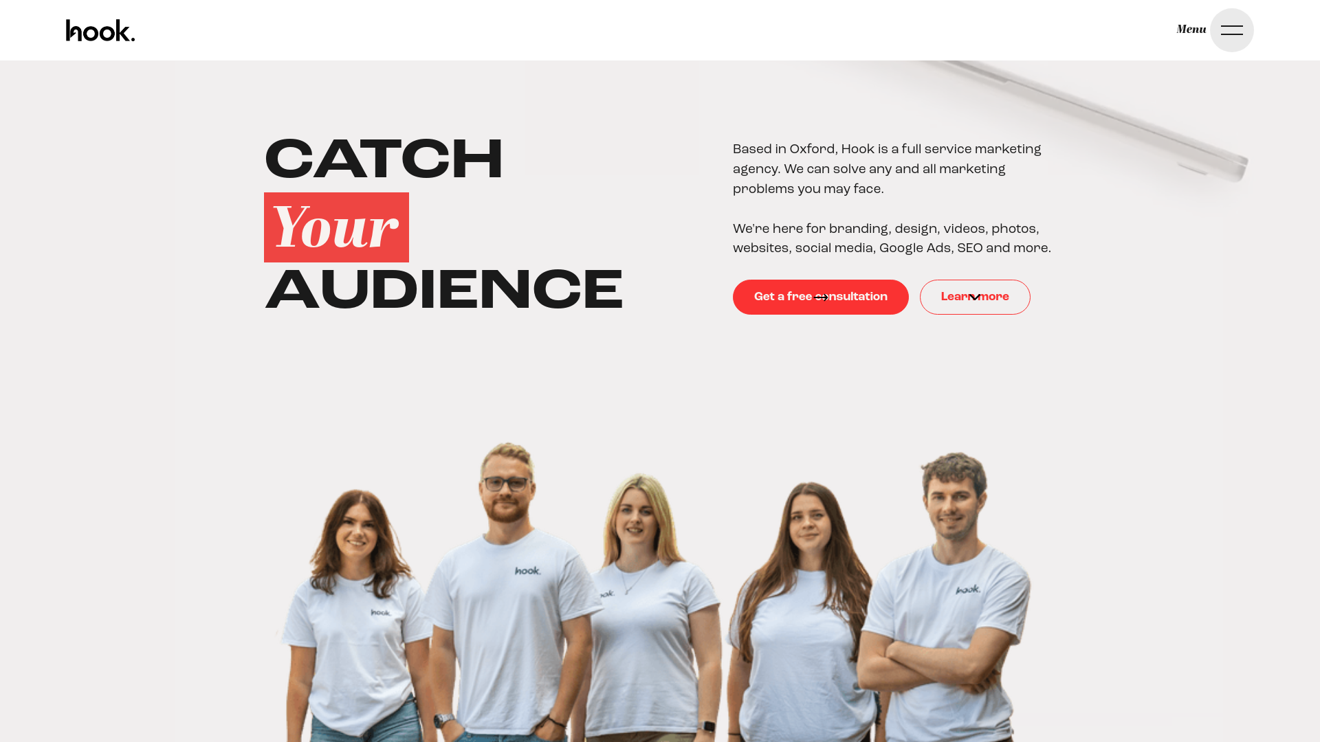 website screenshot of https://catchyouraudience.co.uk/