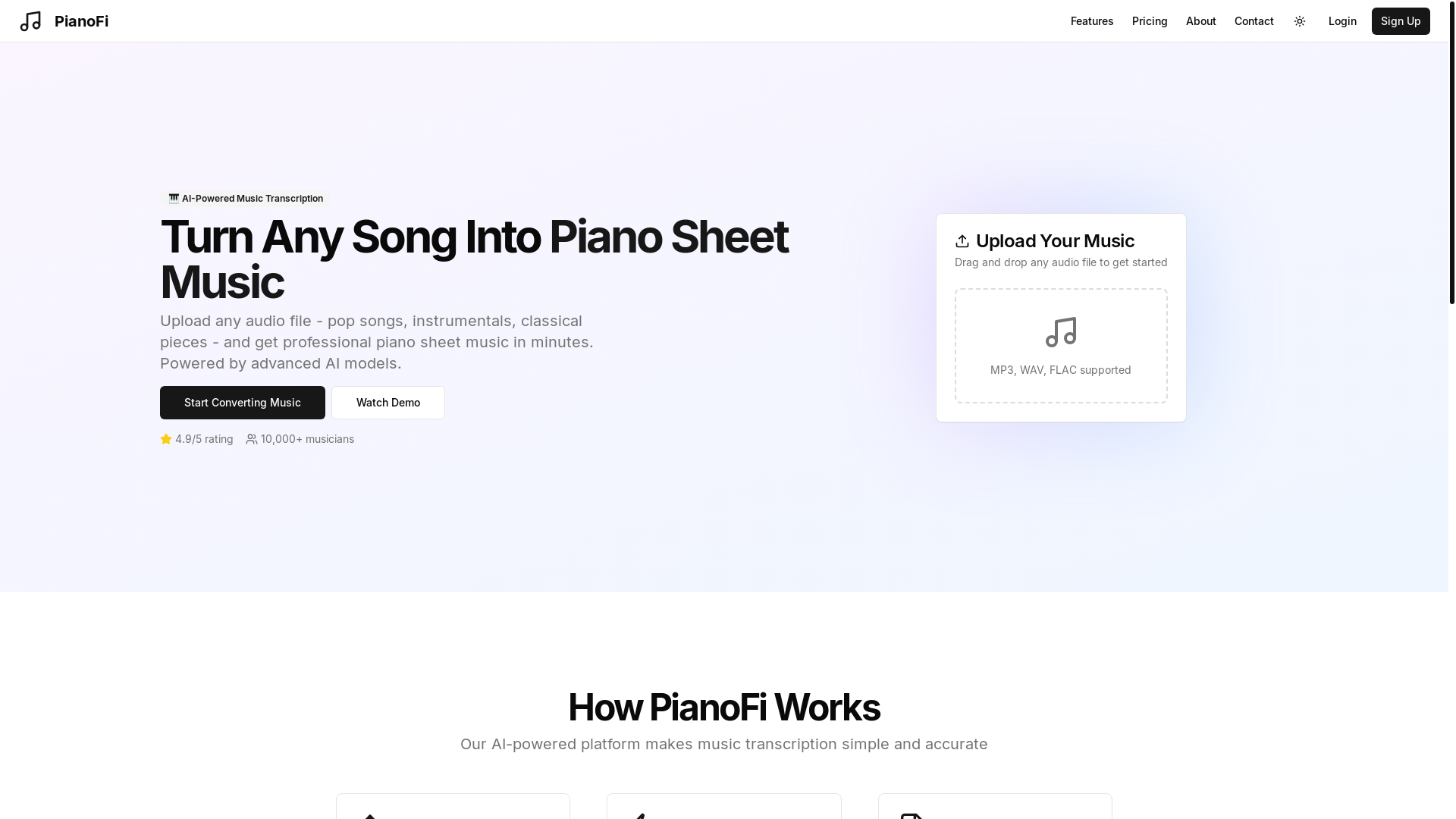 website screenshot of https://pianofi.ca/