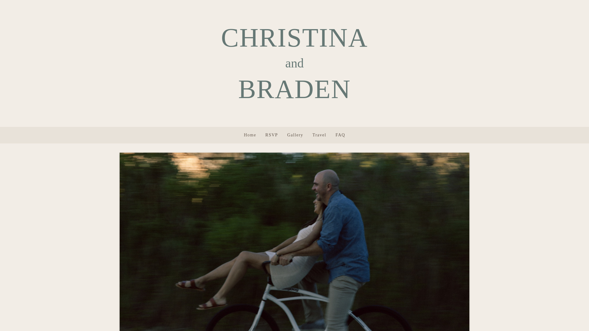 website screenshot of https://bradenandchristina.com/