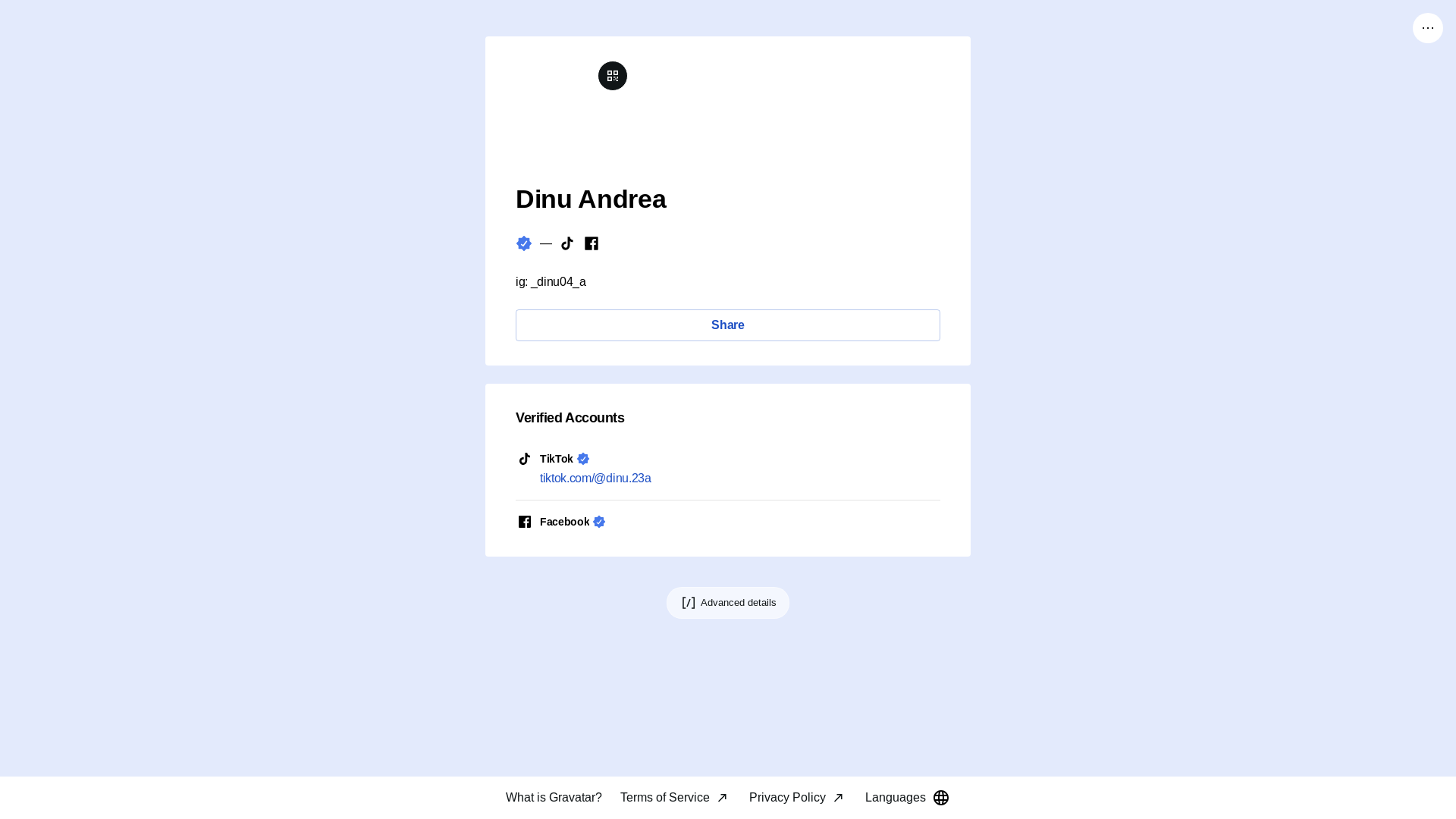 website screenshot of https://dinuandr.link/