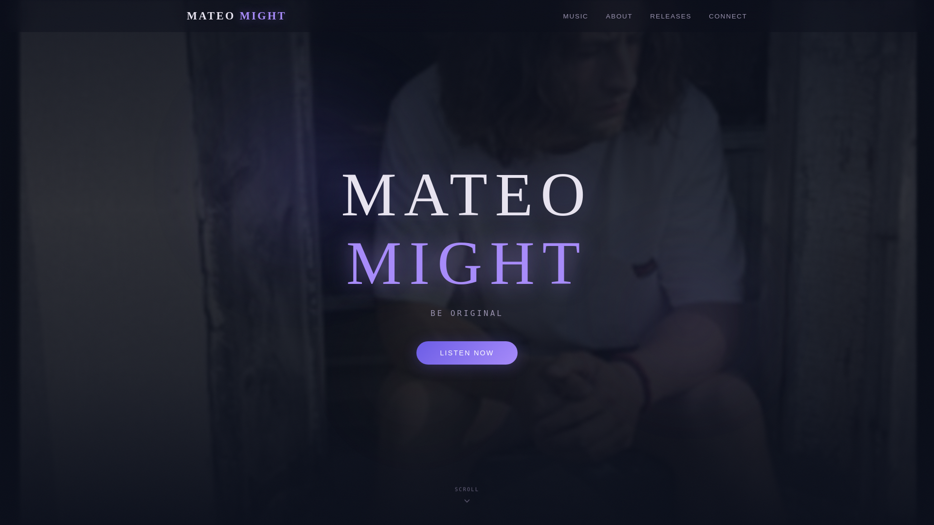 website screenshot of https://mateomight.com/