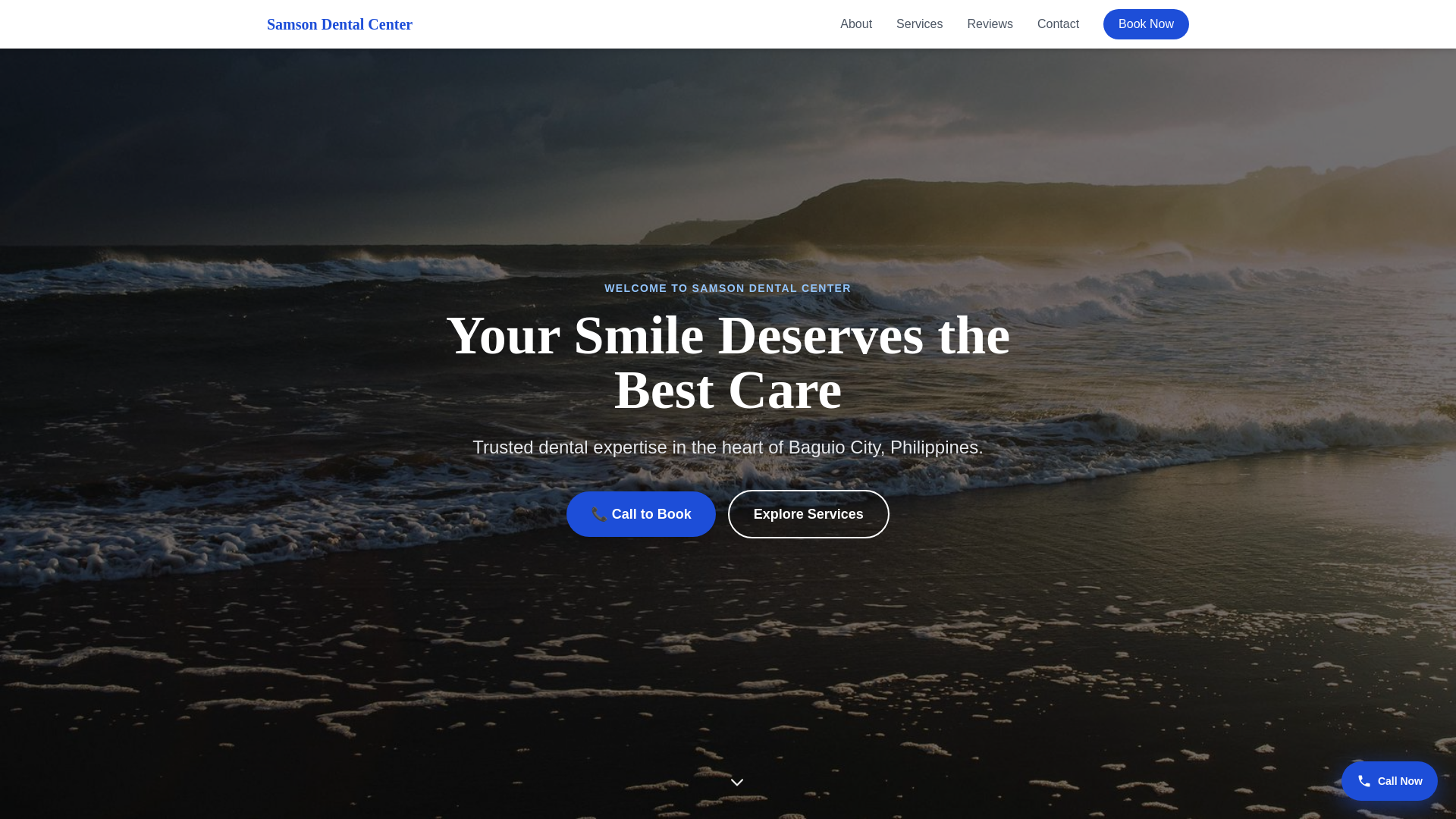 website screenshot of https://demo-samson-dental-center.pages.dev/