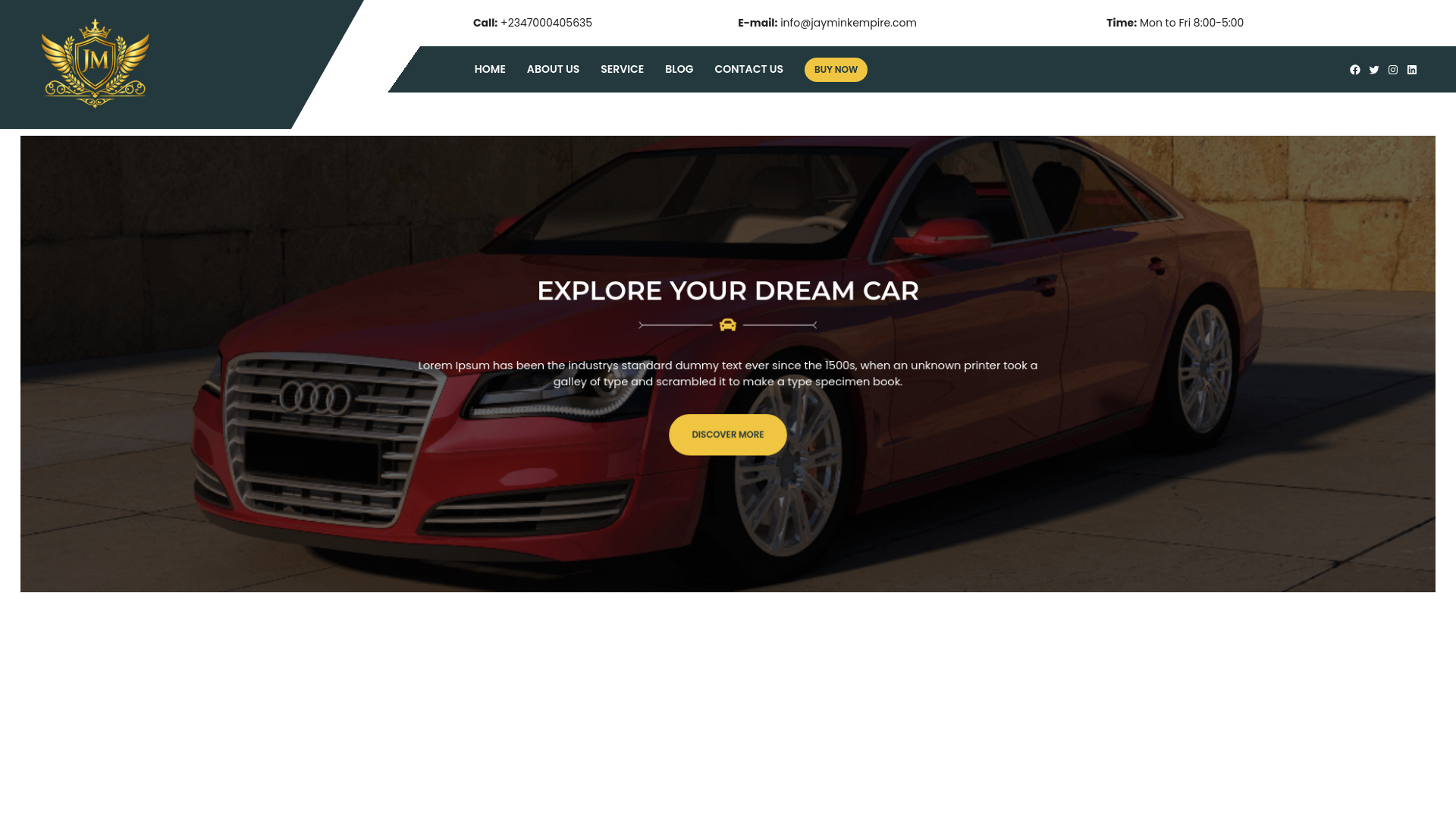 website screenshot of https://jayminkempire.com/